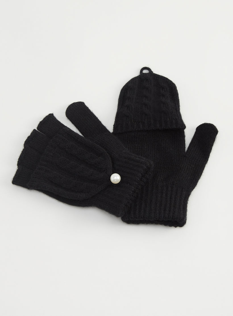 قفازات منسوجة بارزة الملمس بزينة لؤلؤ-women-clothingaccessories-gloves-image-3