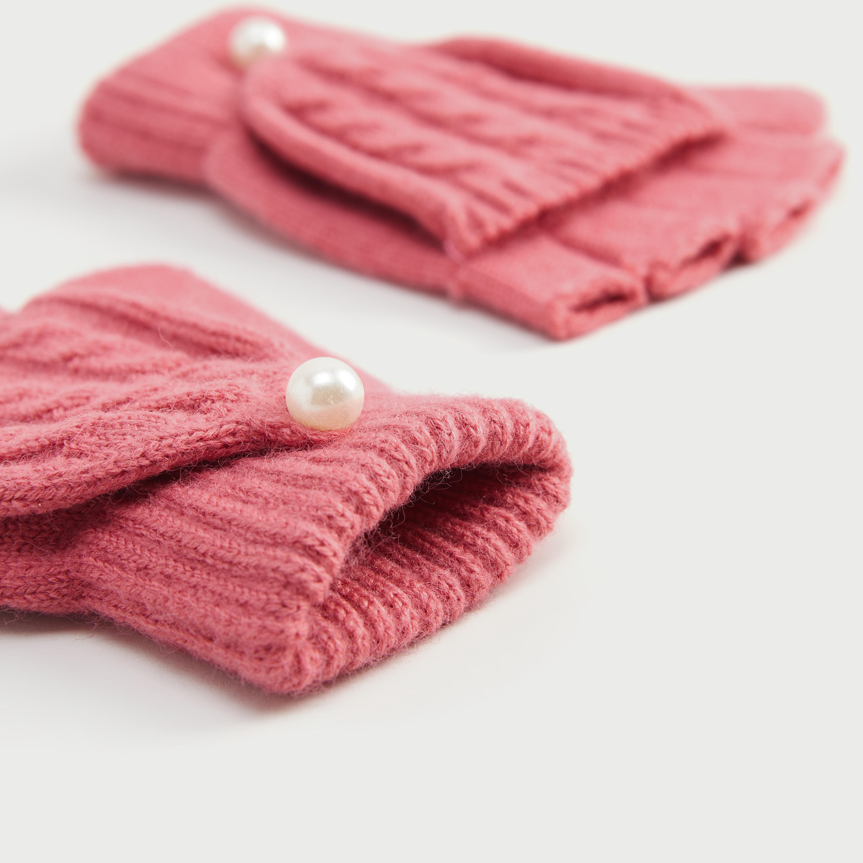 قفازات منسوجة بارزة الملمس بزينة لؤلؤ-women-clothingaccessories-gloves-image-2