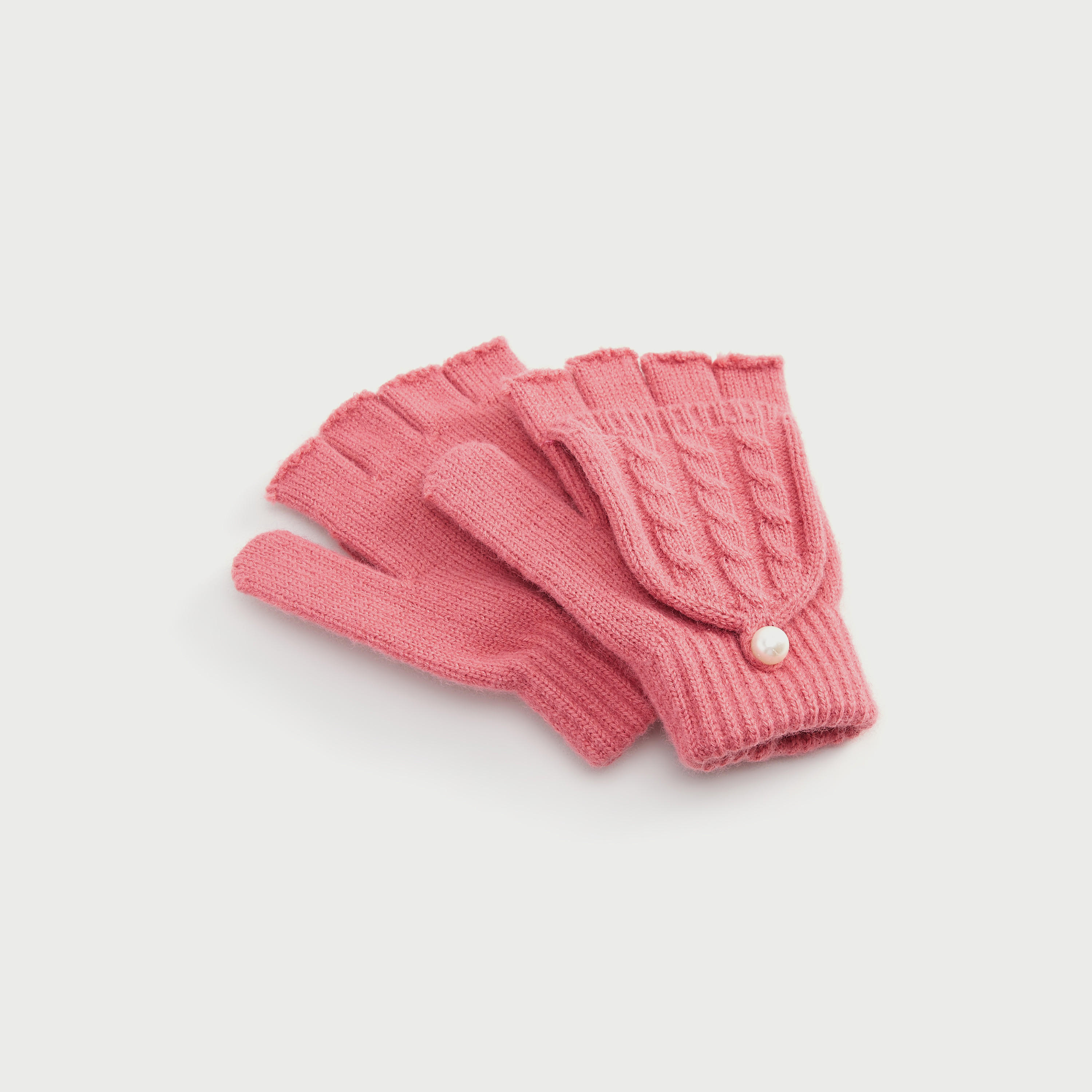 قفازات منسوجة بارزة الملمس بزينة لؤلؤ-women-clothingaccessories-gloves-image-1