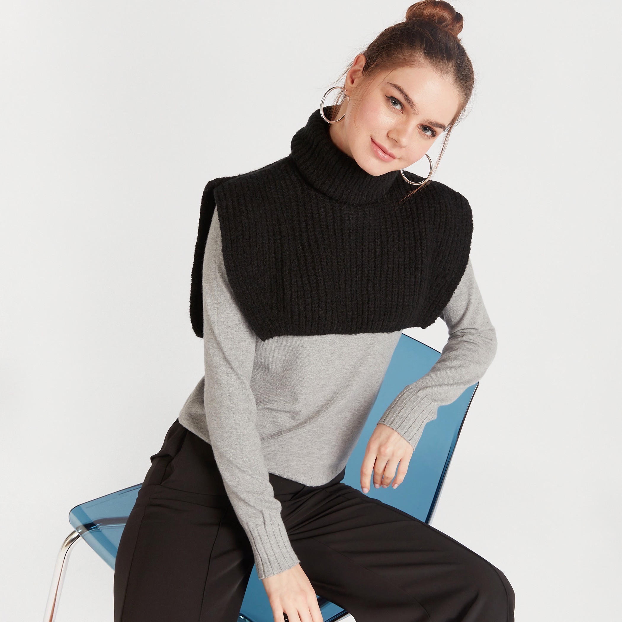 Textured Mock Neck Cover-women-clothingaccessories-scarves-image-2