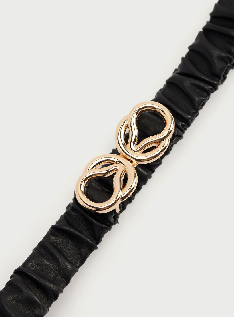 Solid Ruched Belt with Dual Buckle Closure-women-clothingaccessories-belts-image-3