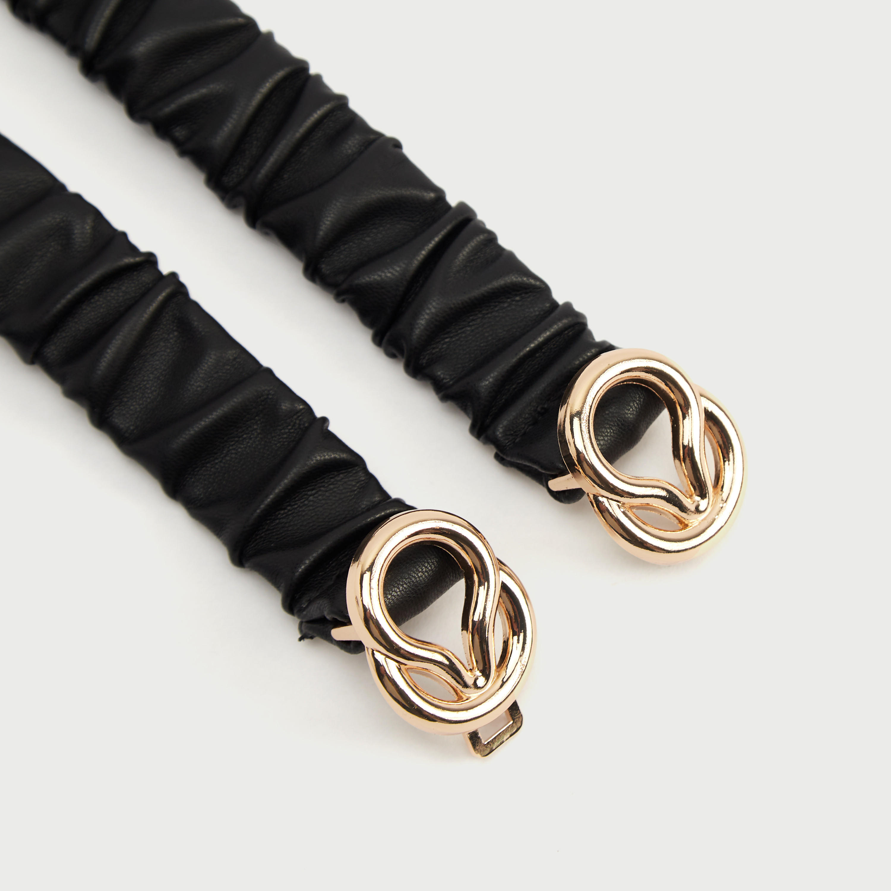 Solid Ruched Belt with Dual Buckle Closure-women-clothingaccessories-belts-image-4