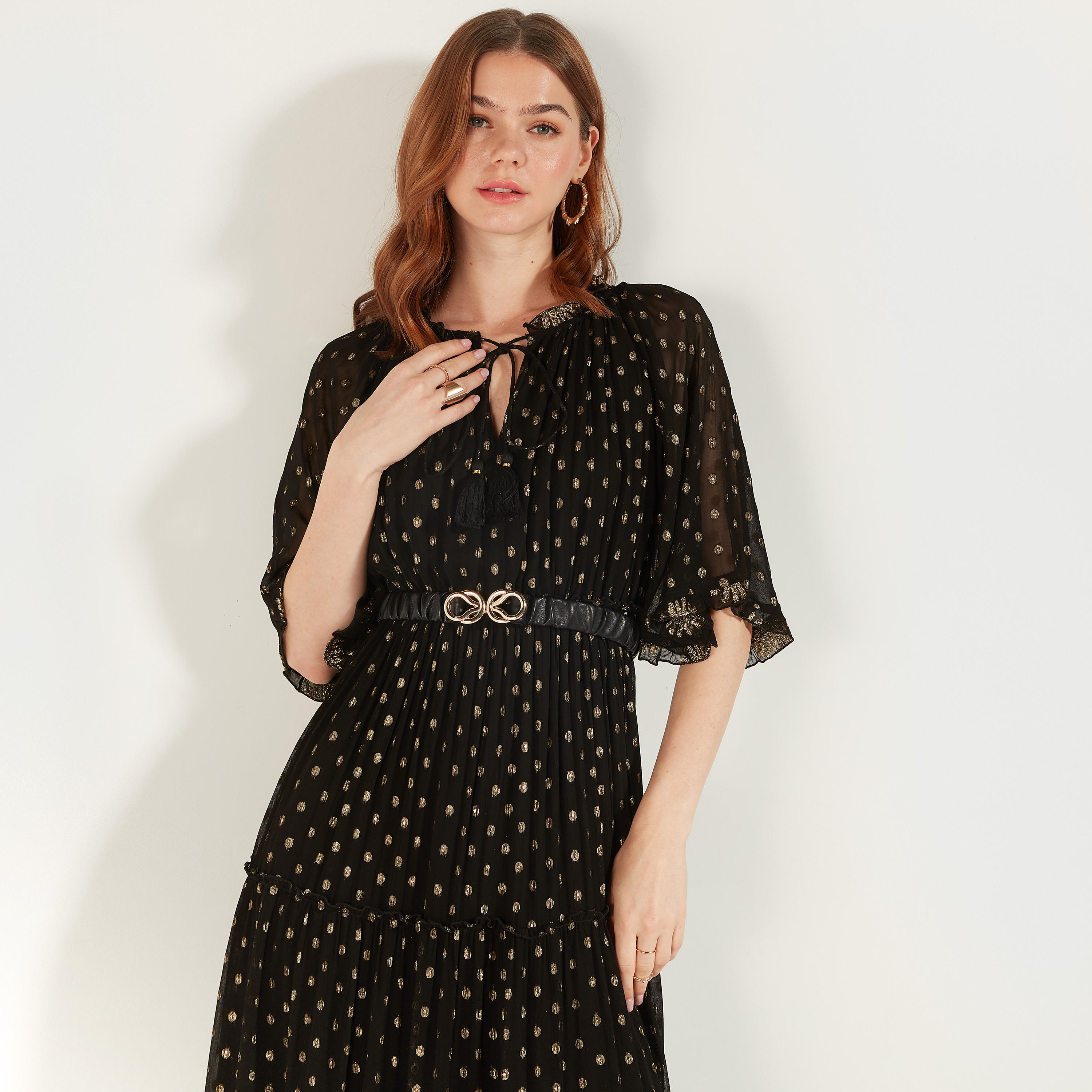 حزام سادة بكسّرات مع إبزيم إغلاق مزدوج-women-clothingaccessories-belts-image-4