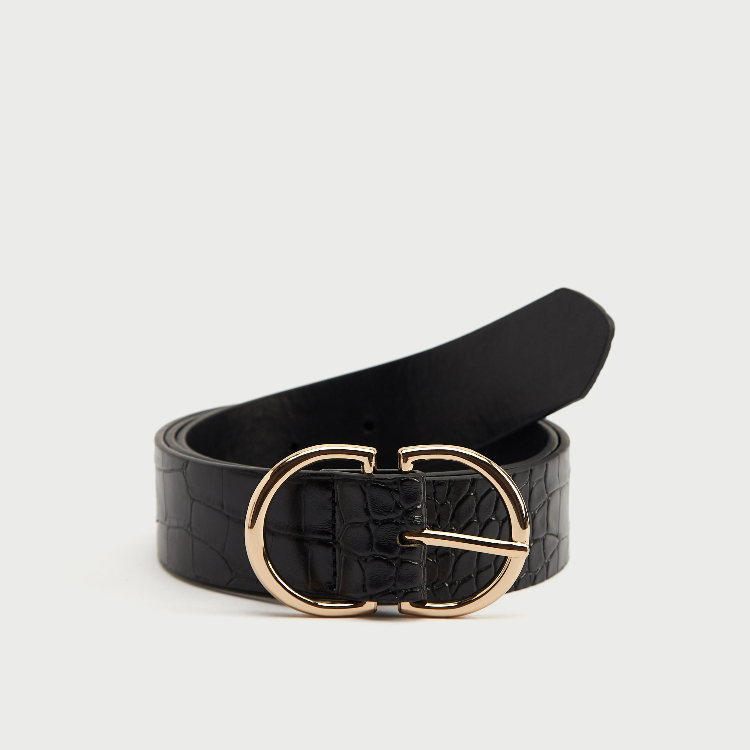 حزام بتصميم جلد حيوان بارز الملمس وإبزيم بدبوس-women-clothingaccessories-belts-image-1