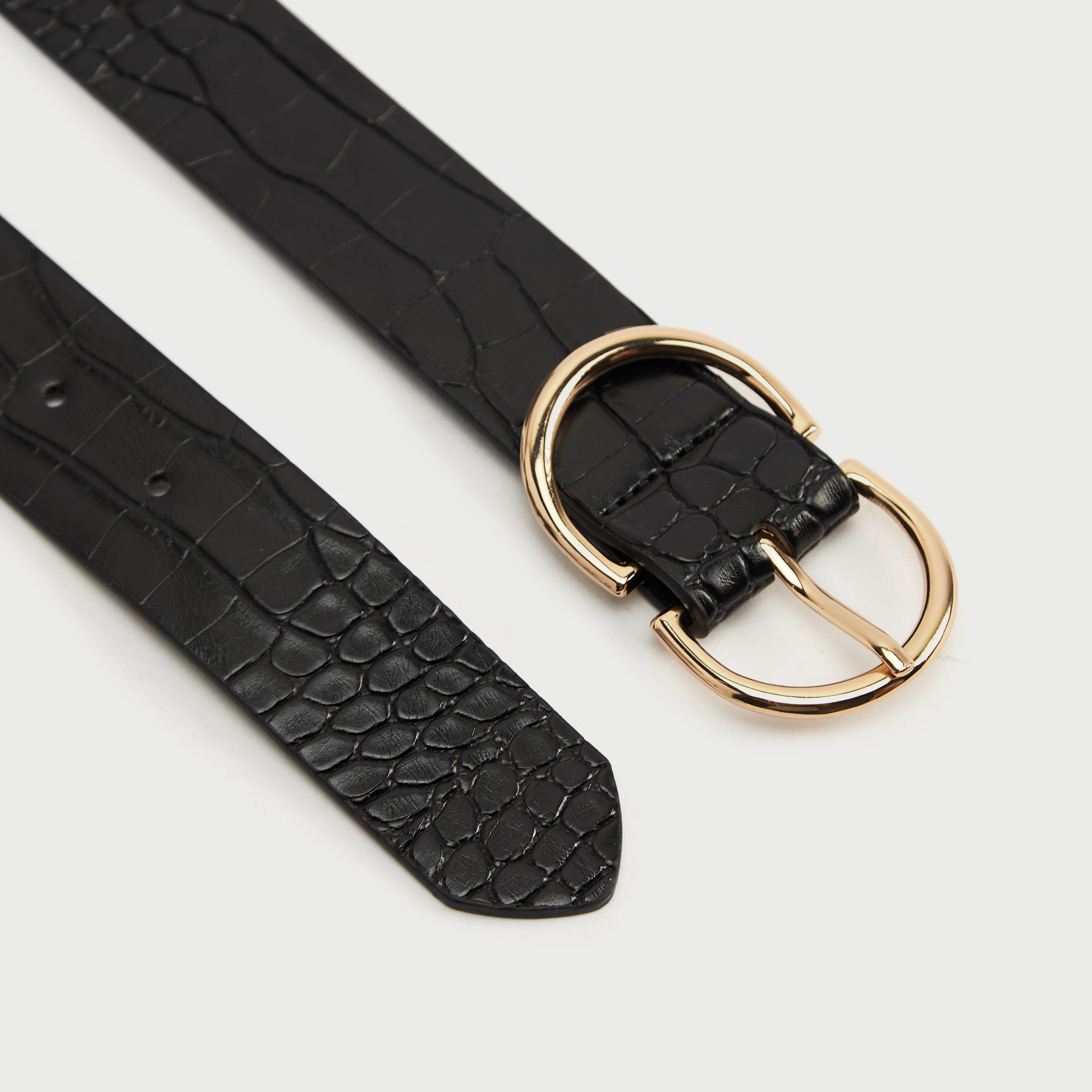 حزام بتصميم جلد حيوان بارز الملمس وإبزيم بدبوس-women-clothingaccessories-belts-image-4