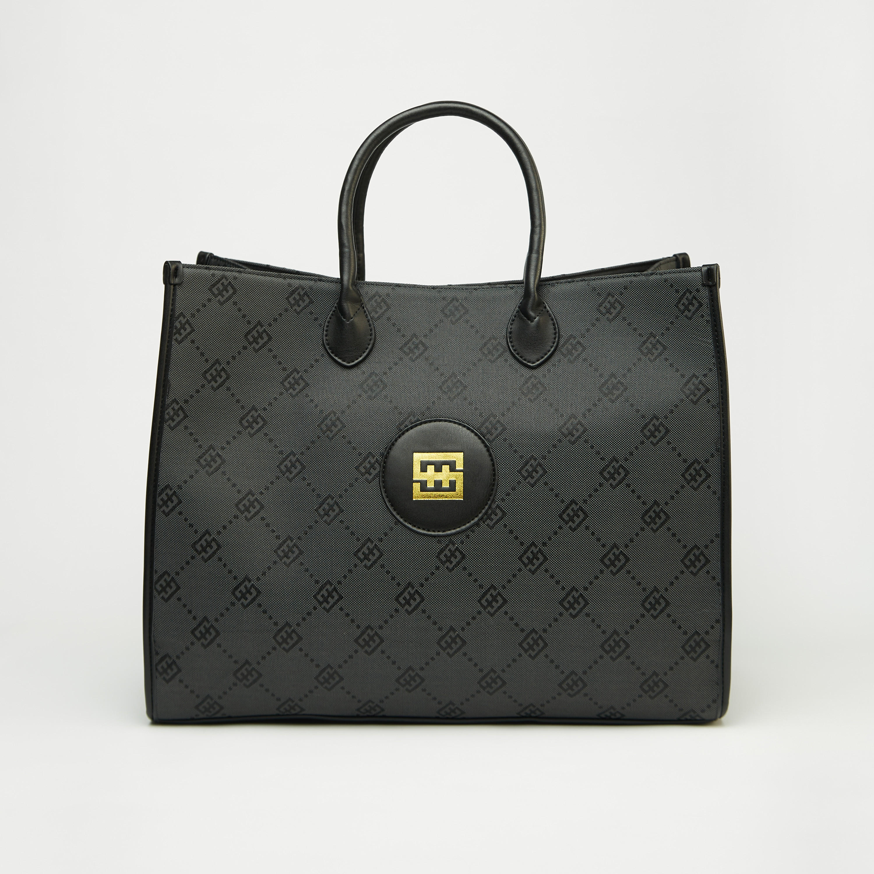Printed Tote Bag with Detachable Strap and Snap Button Closure-women-bagsandwallets-handbags-image-1