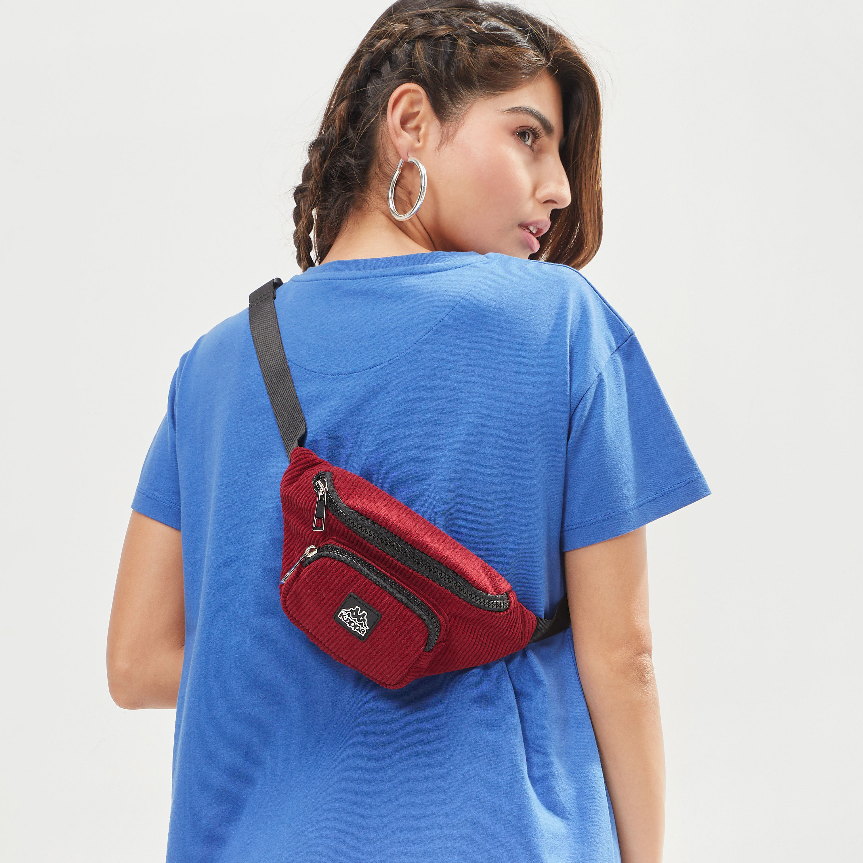 Kappa Textured Waist Bag with Adjustable Strap and Zip Closure-women-clothing-sportswearandactivewear-accessories-image-2