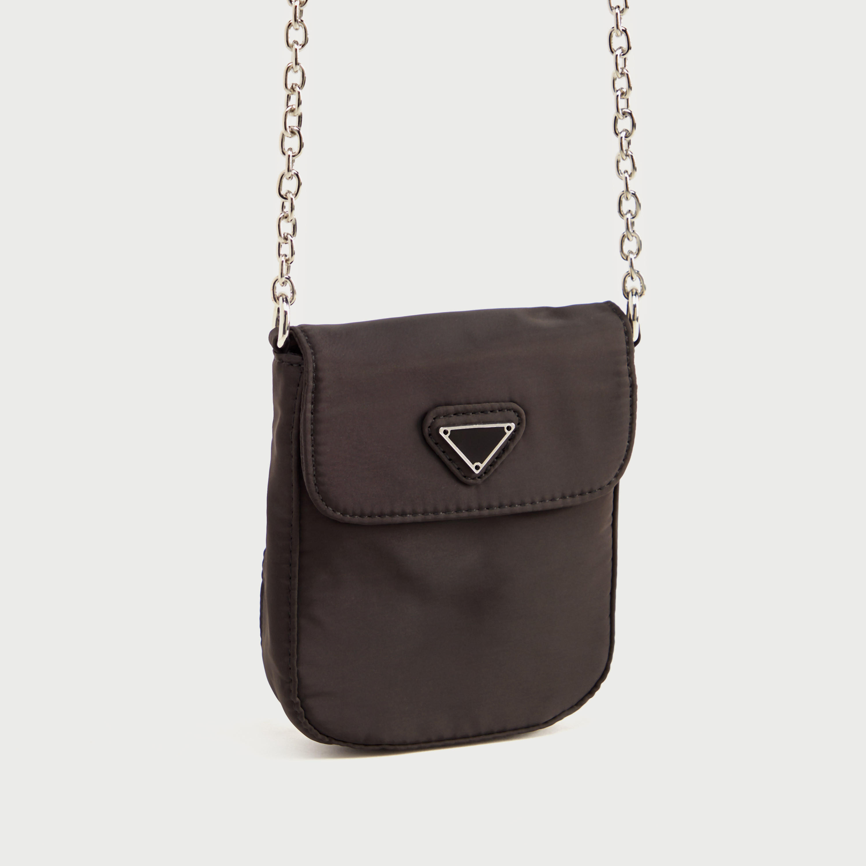Solid Phone Pouch with Chain Link Strap and Magnetic Button Closure-women-bagsandwallets-handbags-image-2