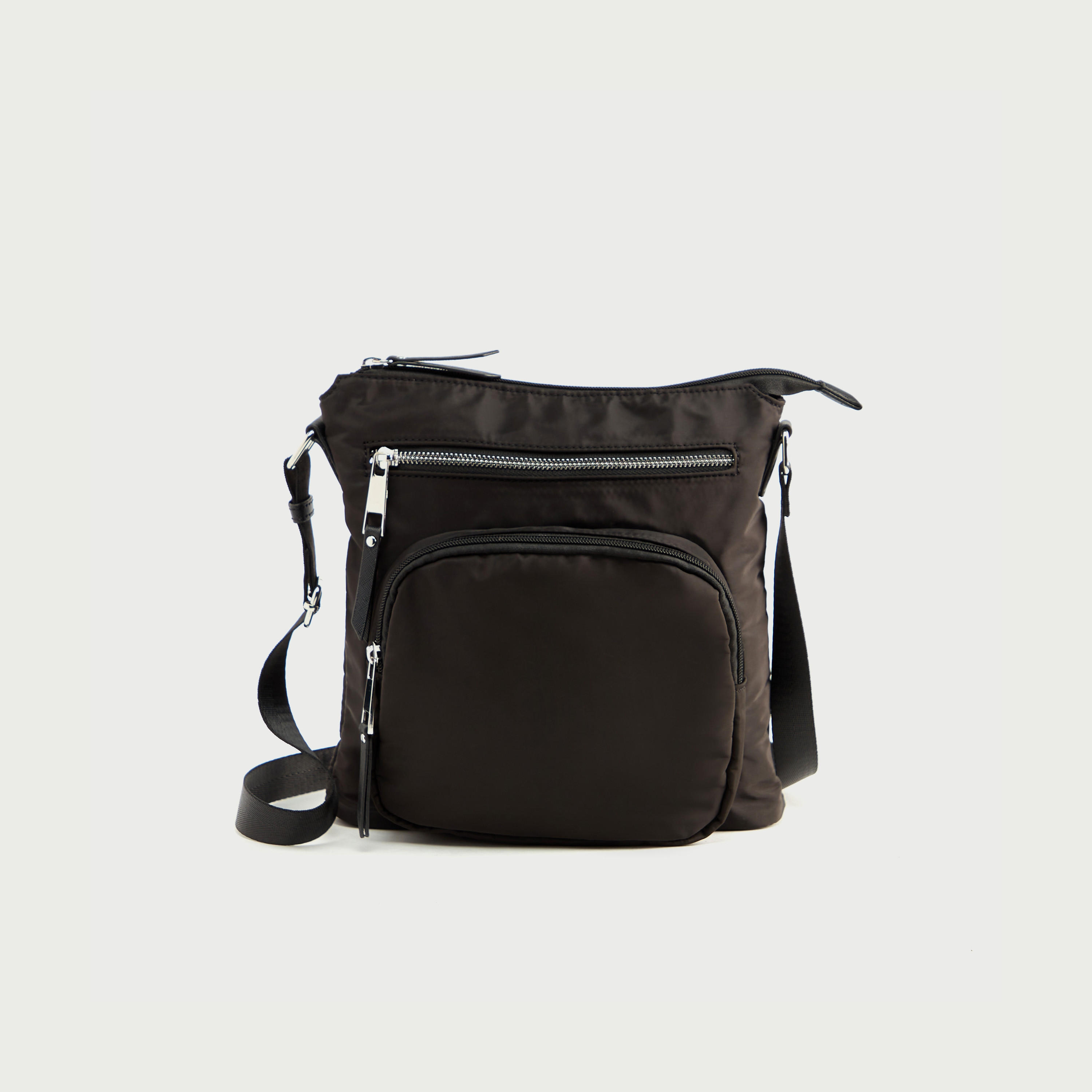 Solid Crossbody Bag with Zipper Closure and Adjustable Strap-women-bagsandwallets-handbags-image-1