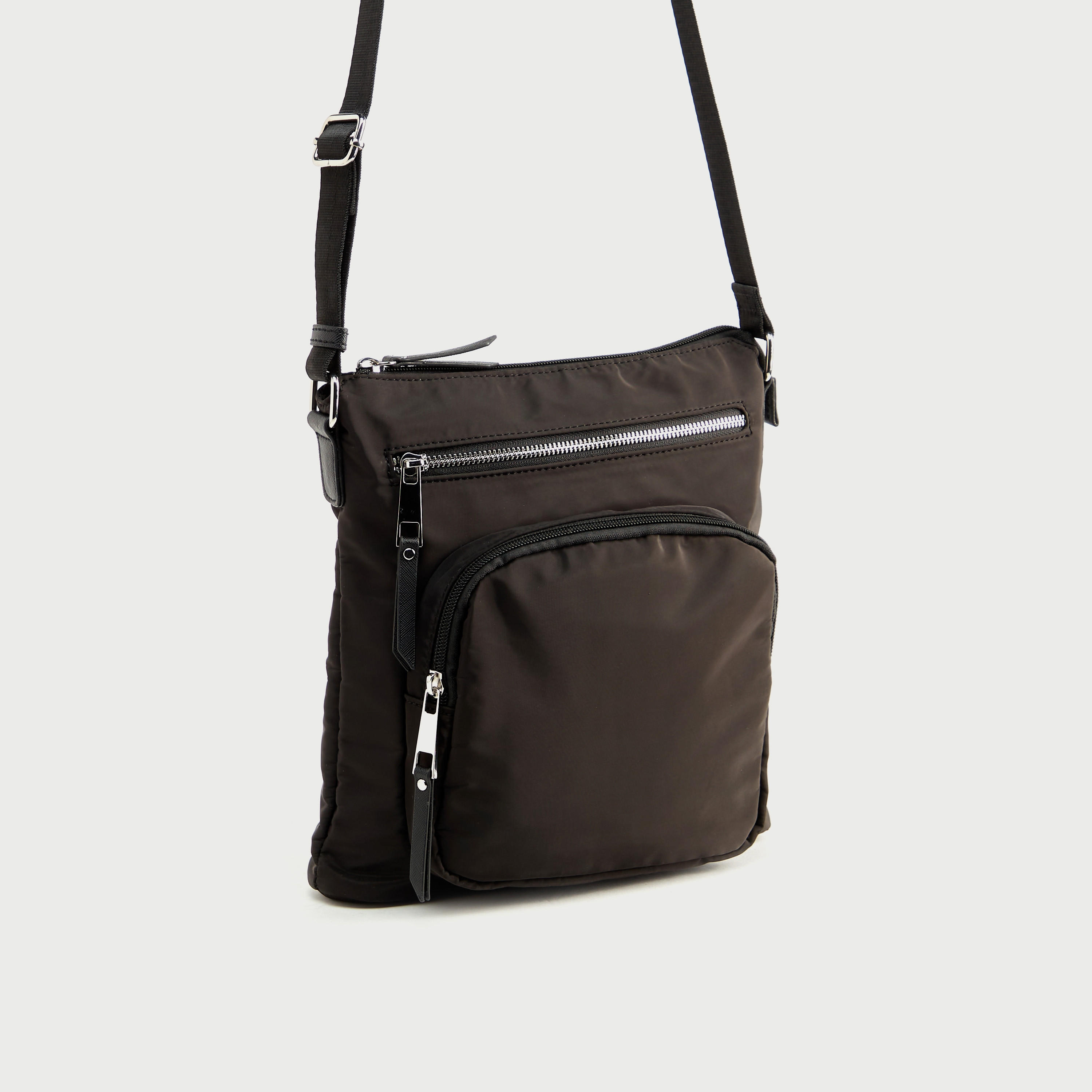 Solid Crossbody Bag with Zipper Closure and Adjustable Strap-women-bagsandwallets-handbags-image-2