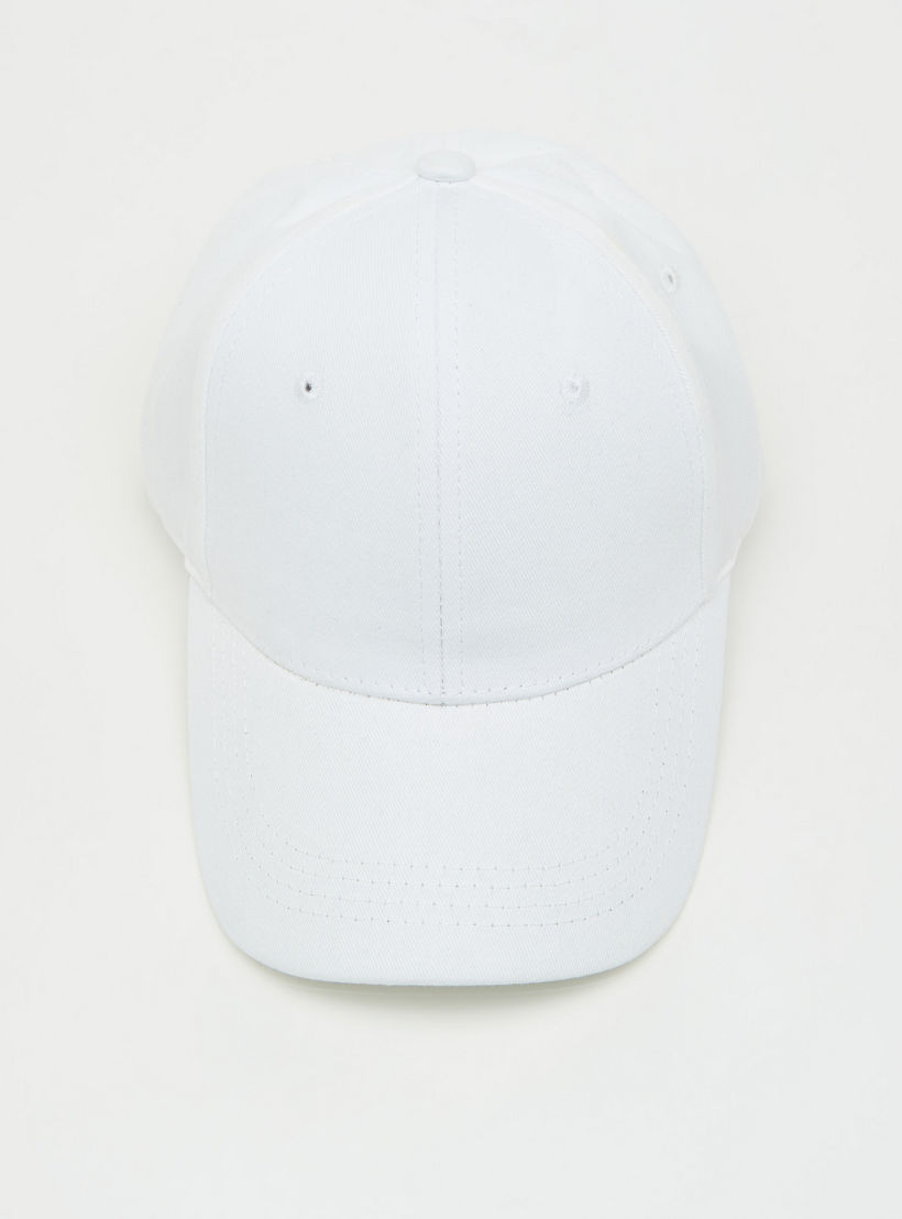 Solid Cap with Buckled Strap Closure-women-clothingaccessories-capsandhats-image-4
