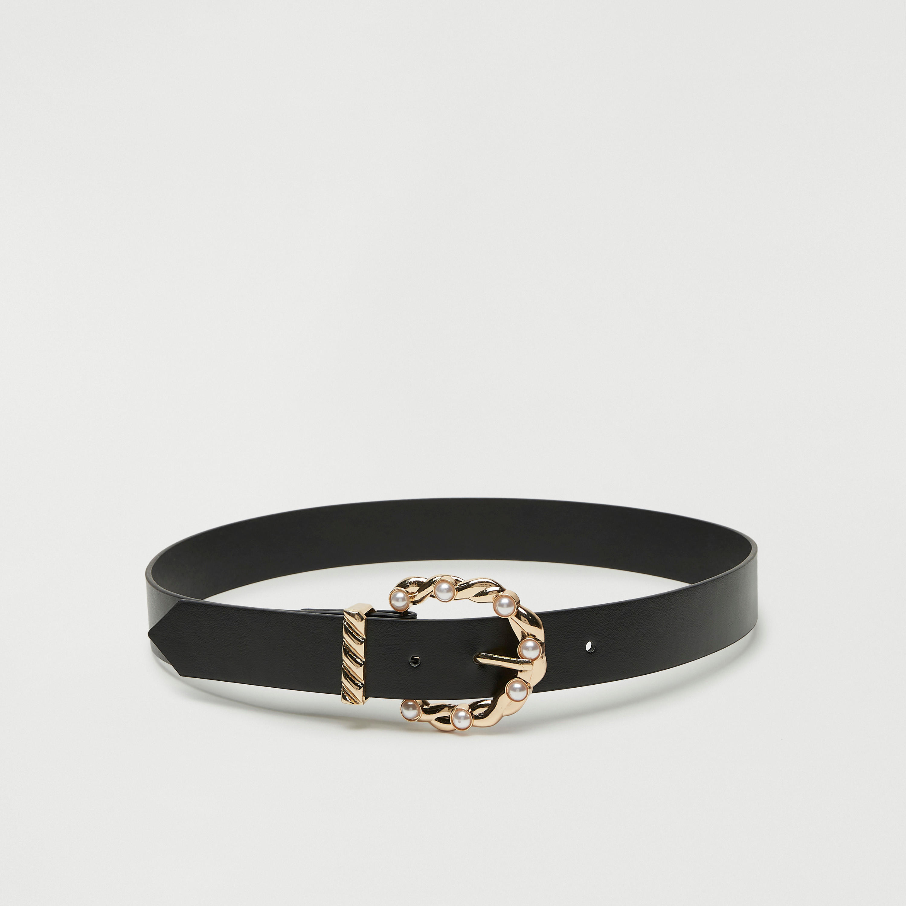 Embellished Buckle Belt with Pin Buckle Closure-women-clothingaccessories-belts-image-1