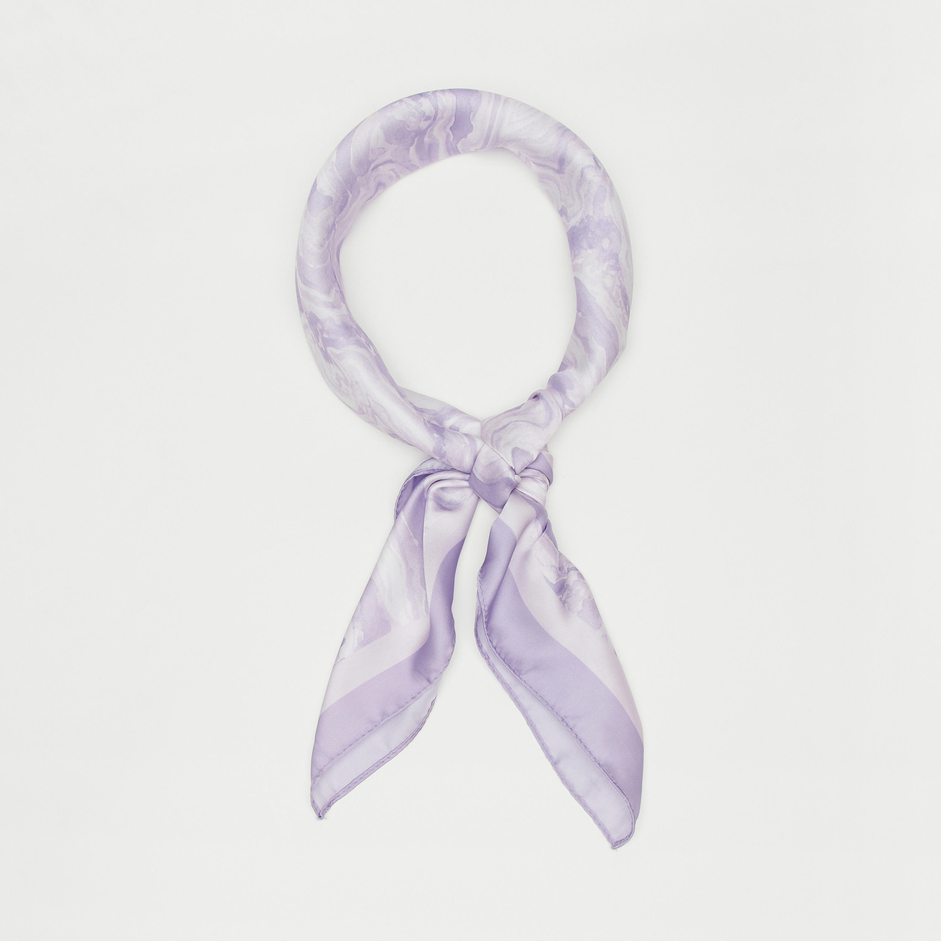 Swirl Print Satin Neckerchief Scarf-women-clothingaccessories-scarves-image-1