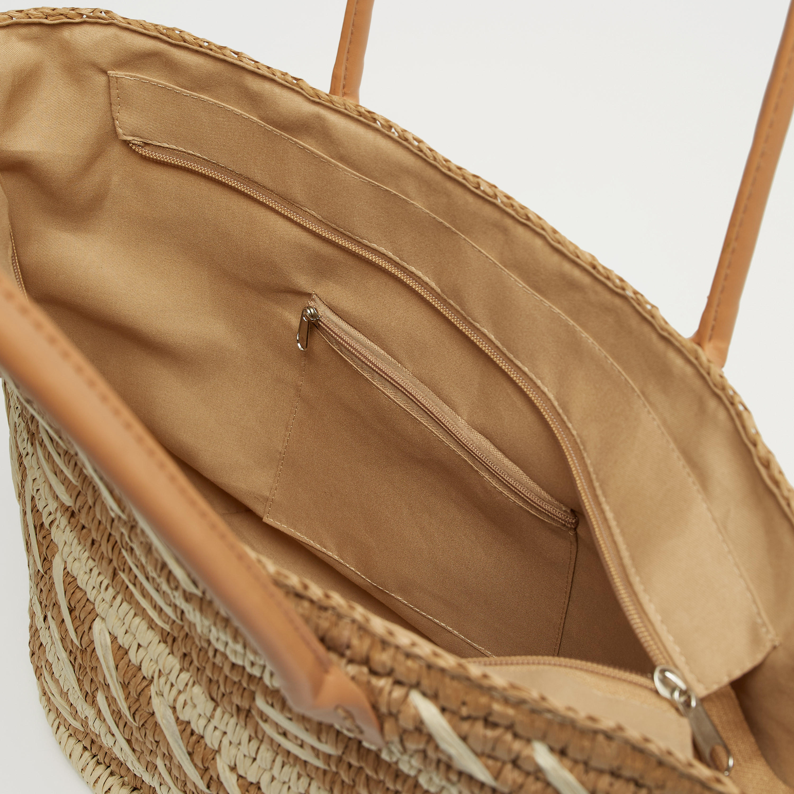 شنطة توتي بارزة الملمس بسحّاب إغلاق ومقابض مزدوجة-women-bagsandwallets-handbags-image-4