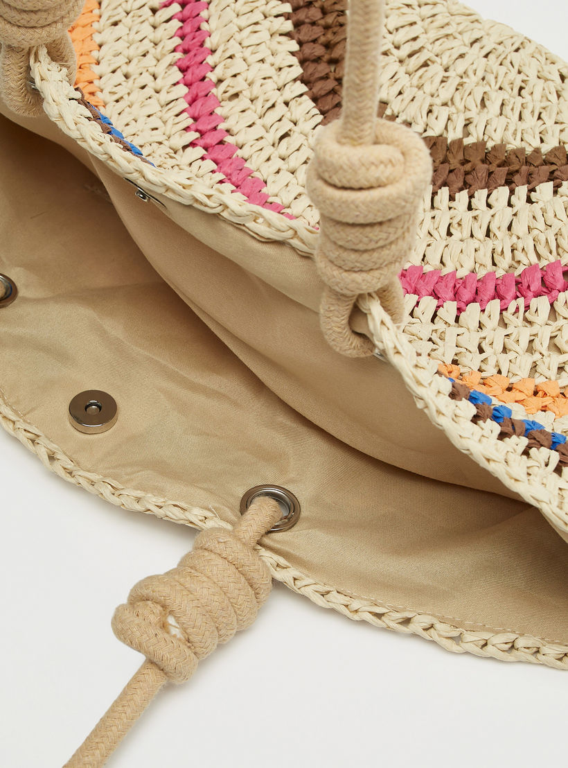 شنطة توتي بتفاصيل كروشيه ومقبض مزدوج وزر إغلاق-women-bagsandwallets-handbags-image-3