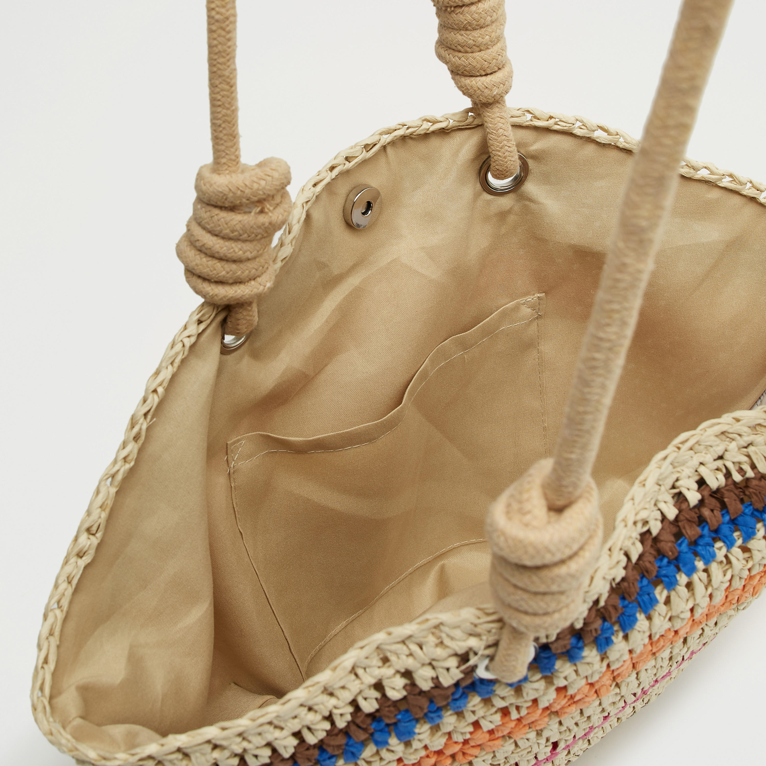 شنطة توتي بتفاصيل كروشيه ومقبض مزدوج وزر إغلاق-women-bagsandwallets-handbags-image-1