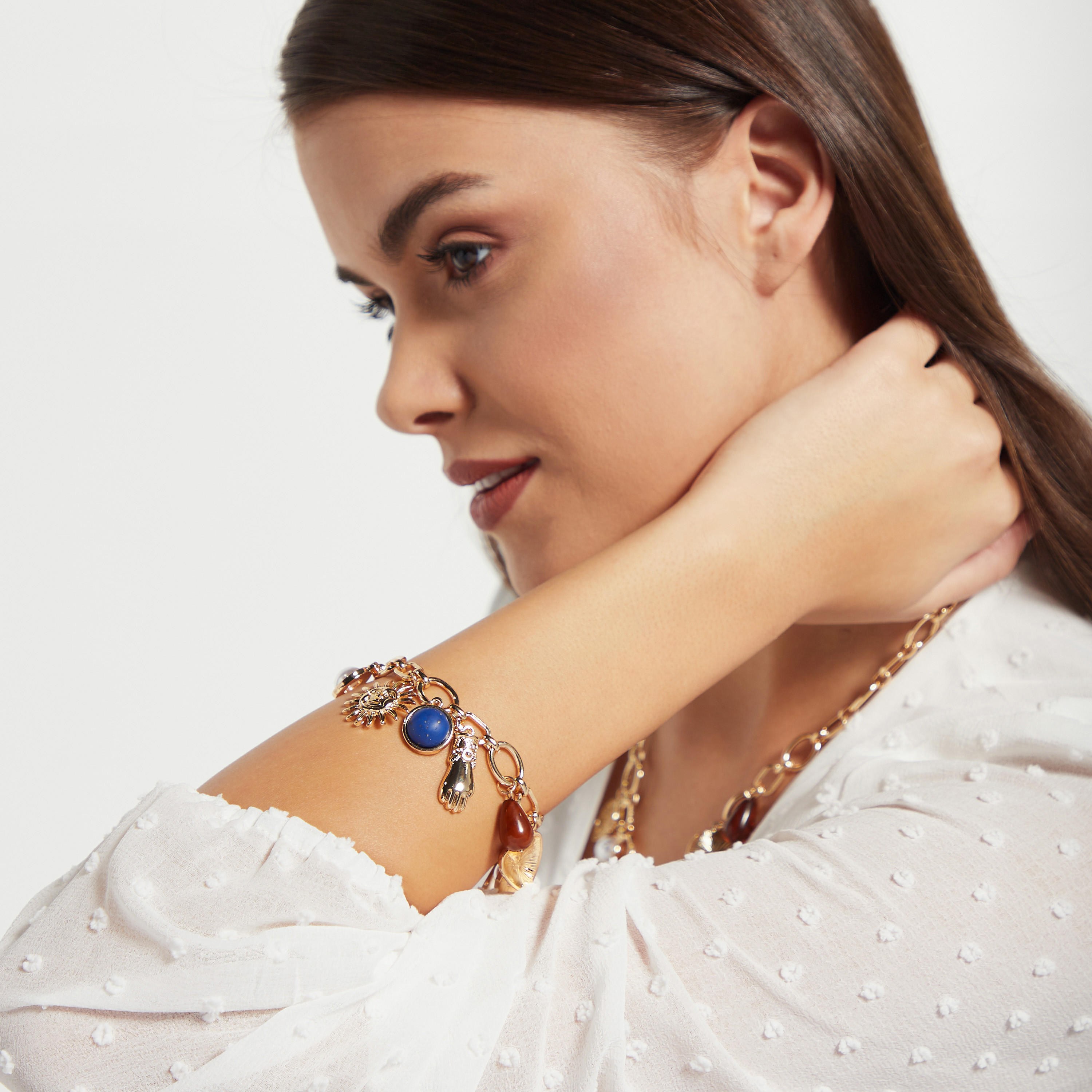 سوار سلسلة مزيّن باللؤلؤ بمشبك إغلاق-women-watchesandjewellery-jewellery-banglesandbracelets-image-2