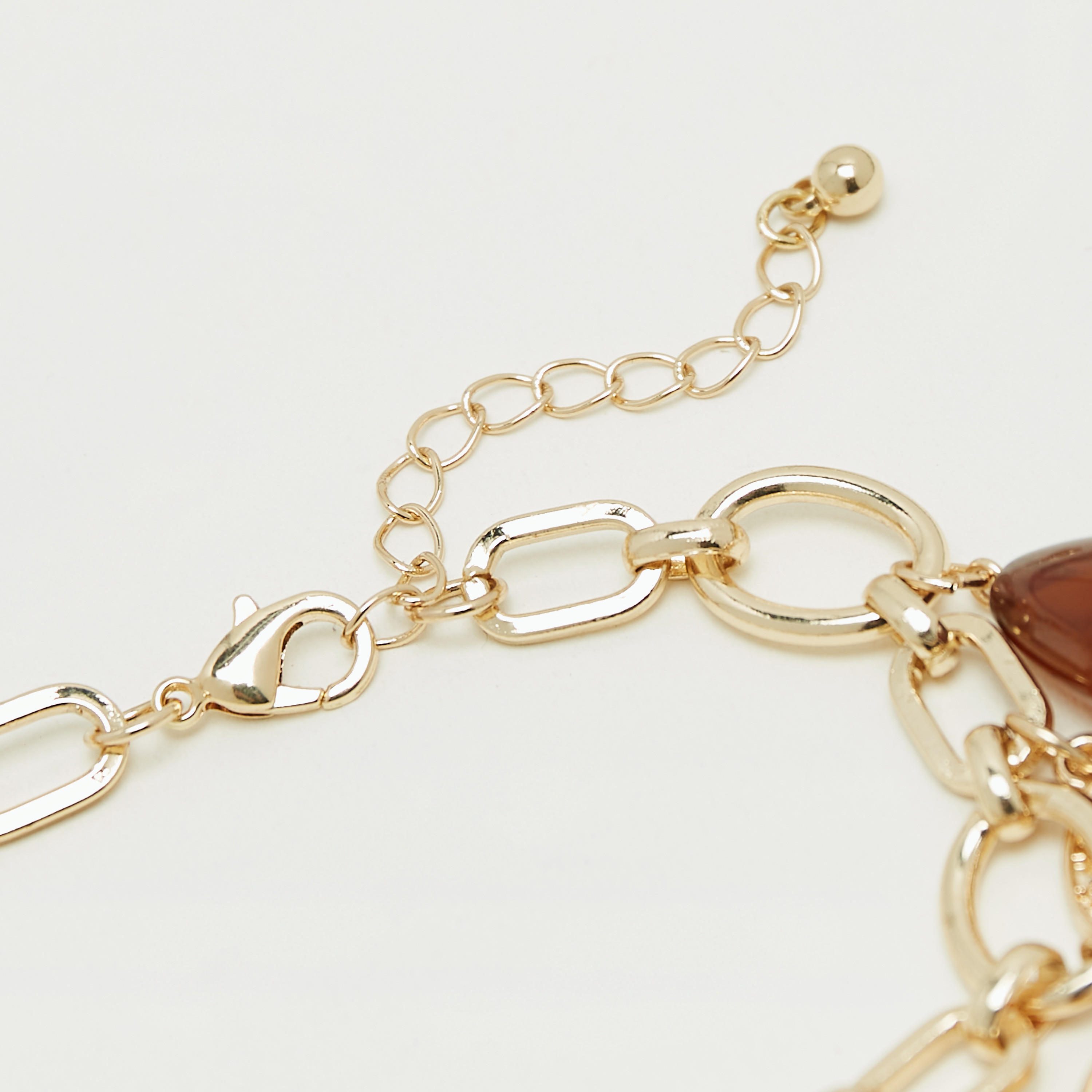 Charm Textured Chunky Chain Link Bracelet with Lobster Clasp Closure-women-watchesandjewellery-jewellery-banglesandbracelets-image-4