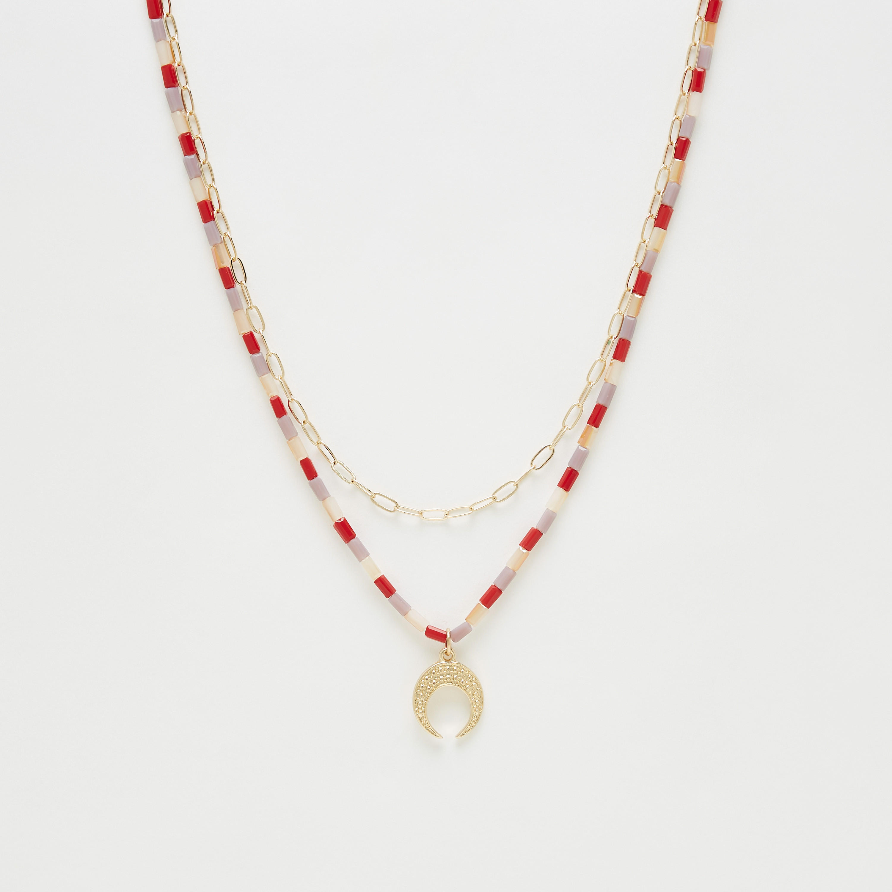 عقد متعدد الطبقات مزين بالخرز ومشبك إغلاق-women-watchesandjewellery-jewellery-necklacesandpendants-image-1