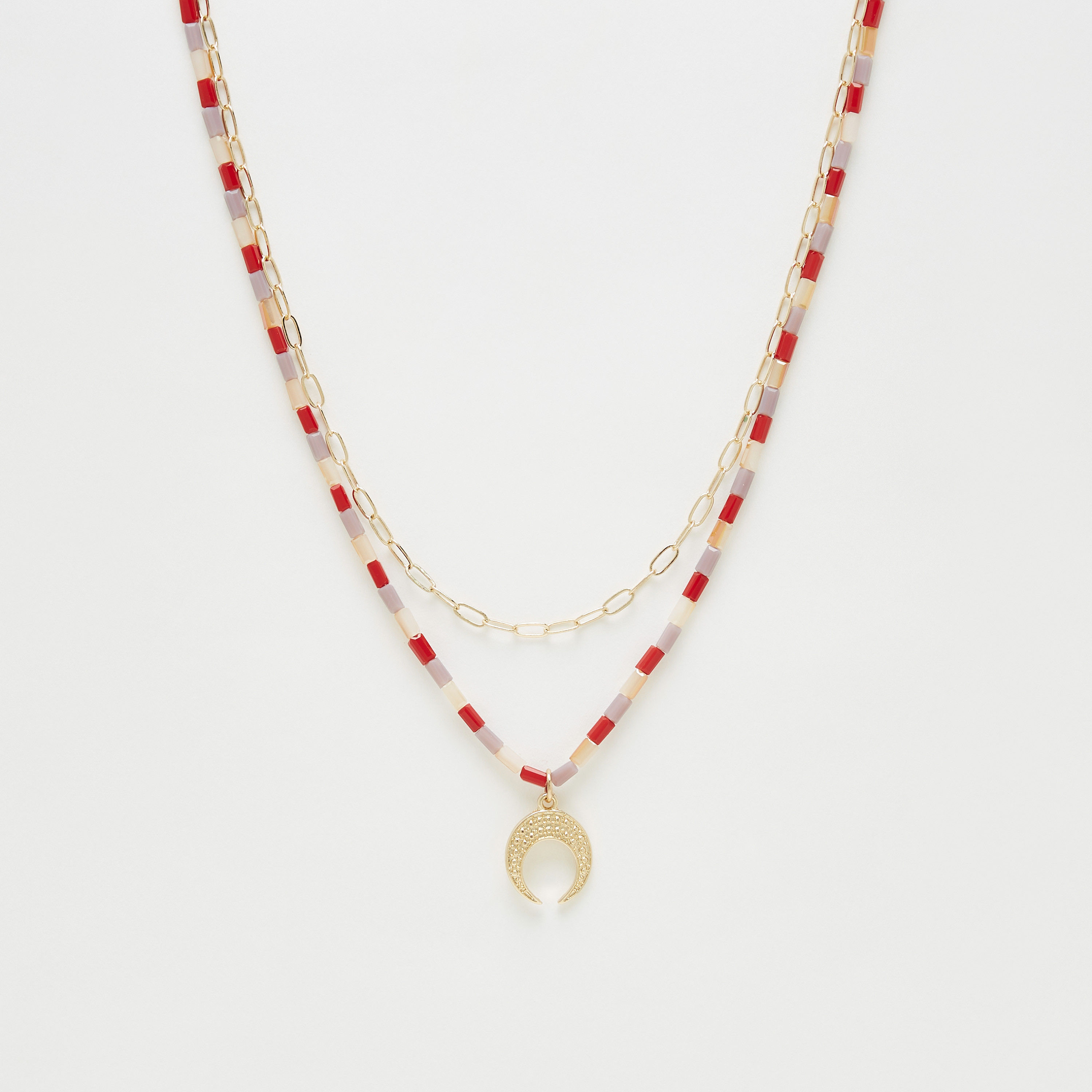 Bead Embellished Layered Necklace with Lobster Clasp Closure-women-watchesandjewellery-jewellery-necklacesandpendants-image-1