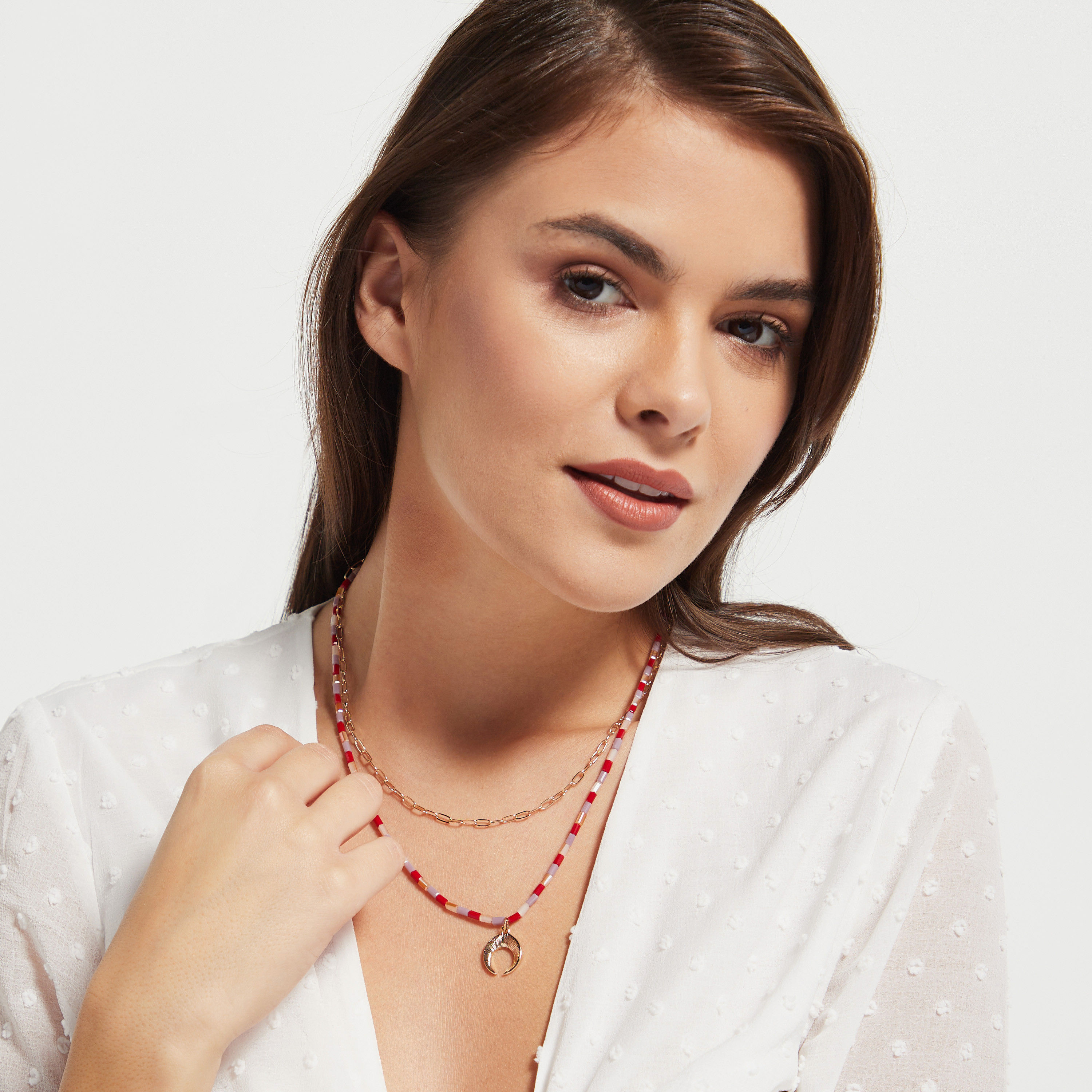 Bead Embellished Layered Necklace with Lobster Clasp Closure-women-watchesandjewellery-jewellery-necklacesandpendants-image-2