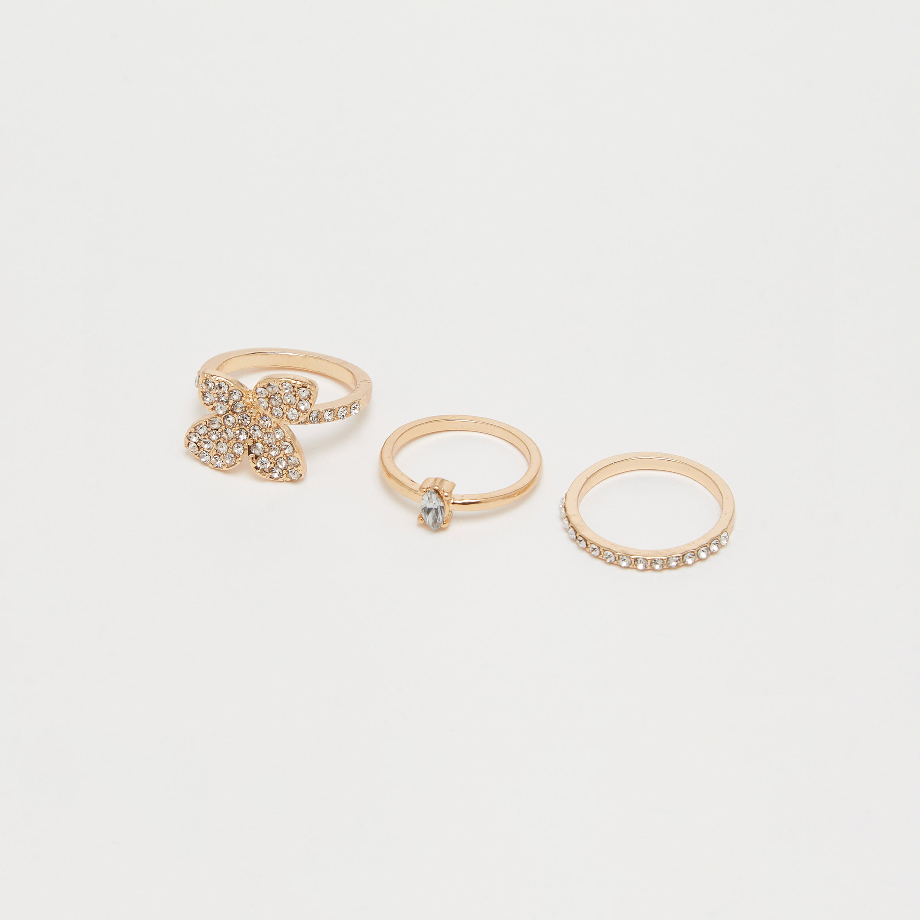 طقم خواتم مزيّنة - 3 قطع-women-watchesandjewellery-jewellery-rings-image-1
