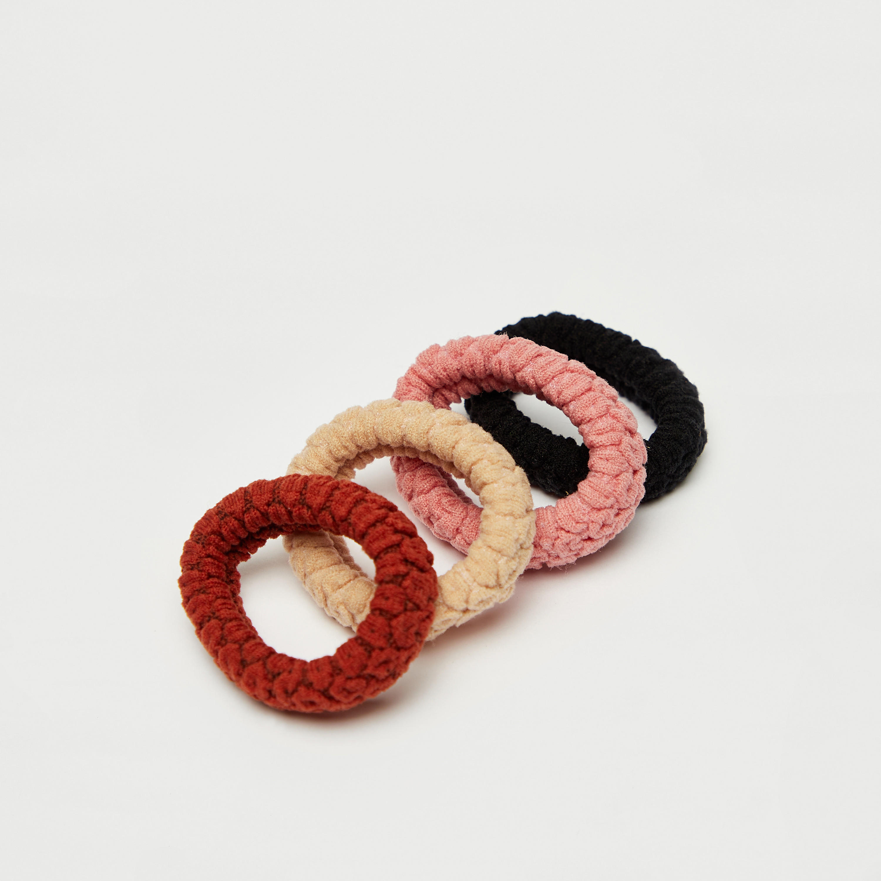 ربطة شعر بارزة الملمس قماش - طقم 4 قطع-women-hairaccessories-image-3