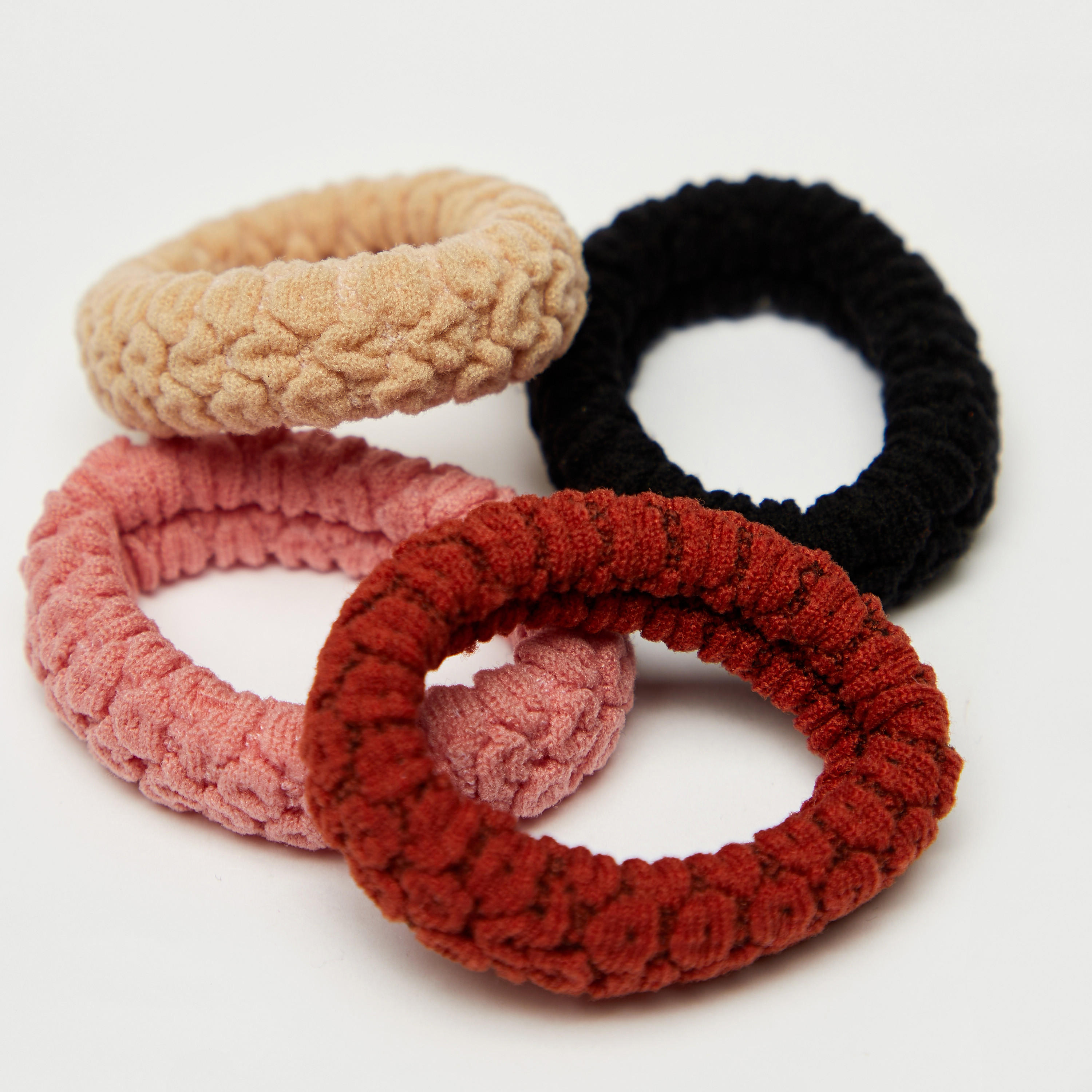 ربطة شعر بارزة الملمس قماش - طقم 4 قطع-women-hairaccessories-image-4