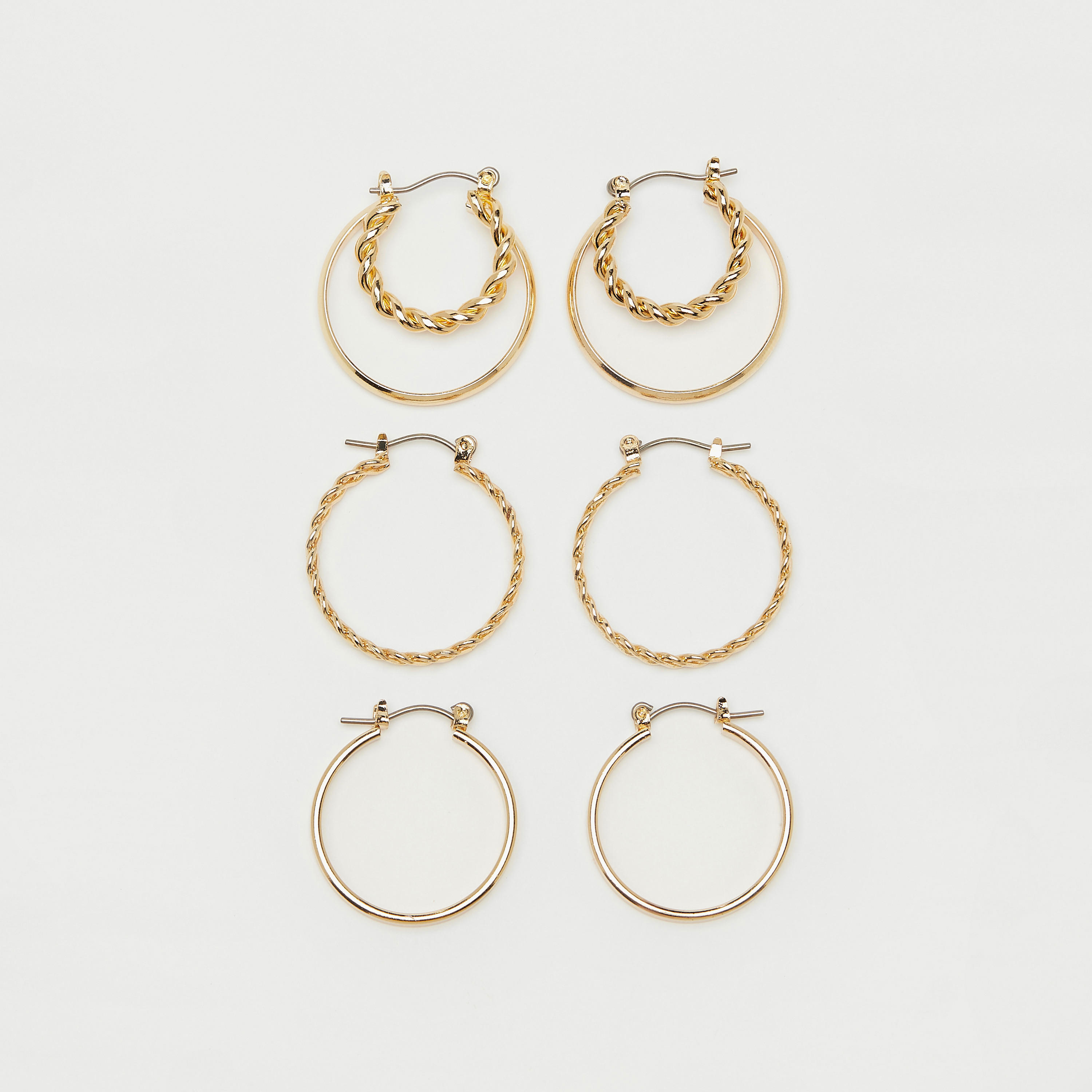 أقراط بارزة الملمس بمكبس إغلاق خلفي من جلوو - طقم 3 أزواج-women-watchesandjewellery-jewellery-earrings-image-2