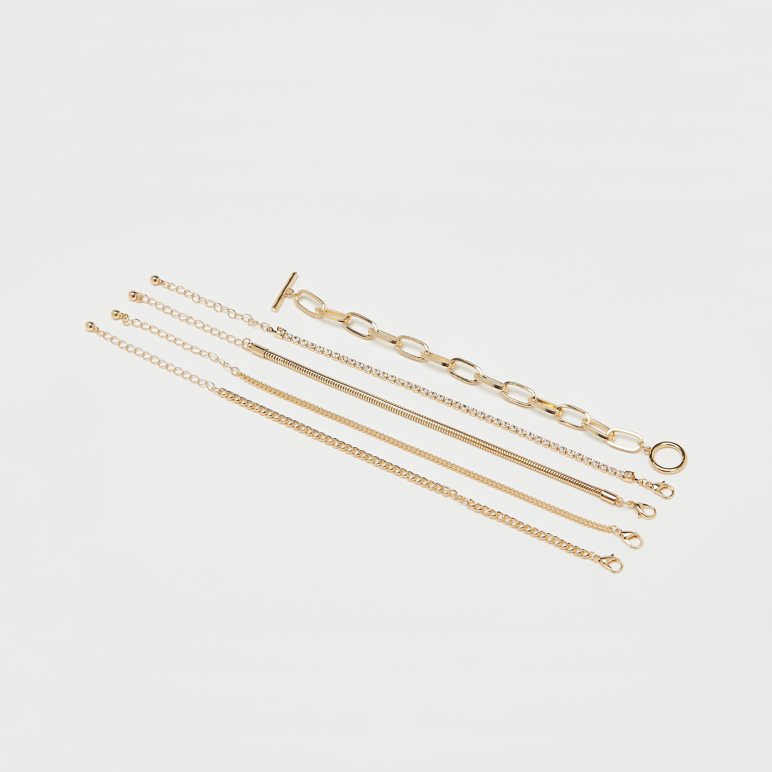 سوار بسلسلة من جلو - 5 قطع-women-watchesandjewellery-jewellery-banglesandbracelets-image-2