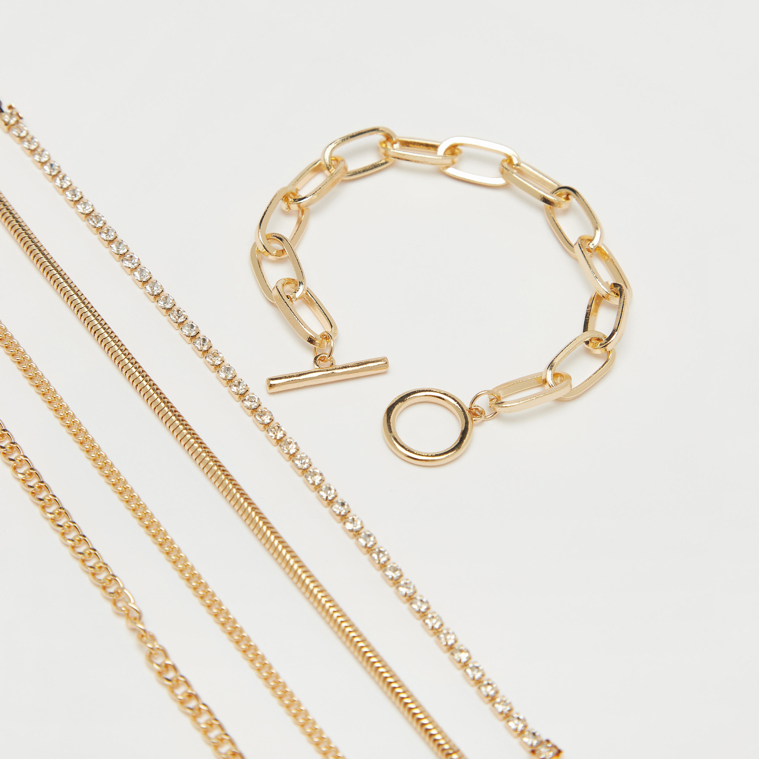 سوار بسلسلة من جلو - 5 قطع-women-watchesandjewellery-jewellery-banglesandbracelets-image-3