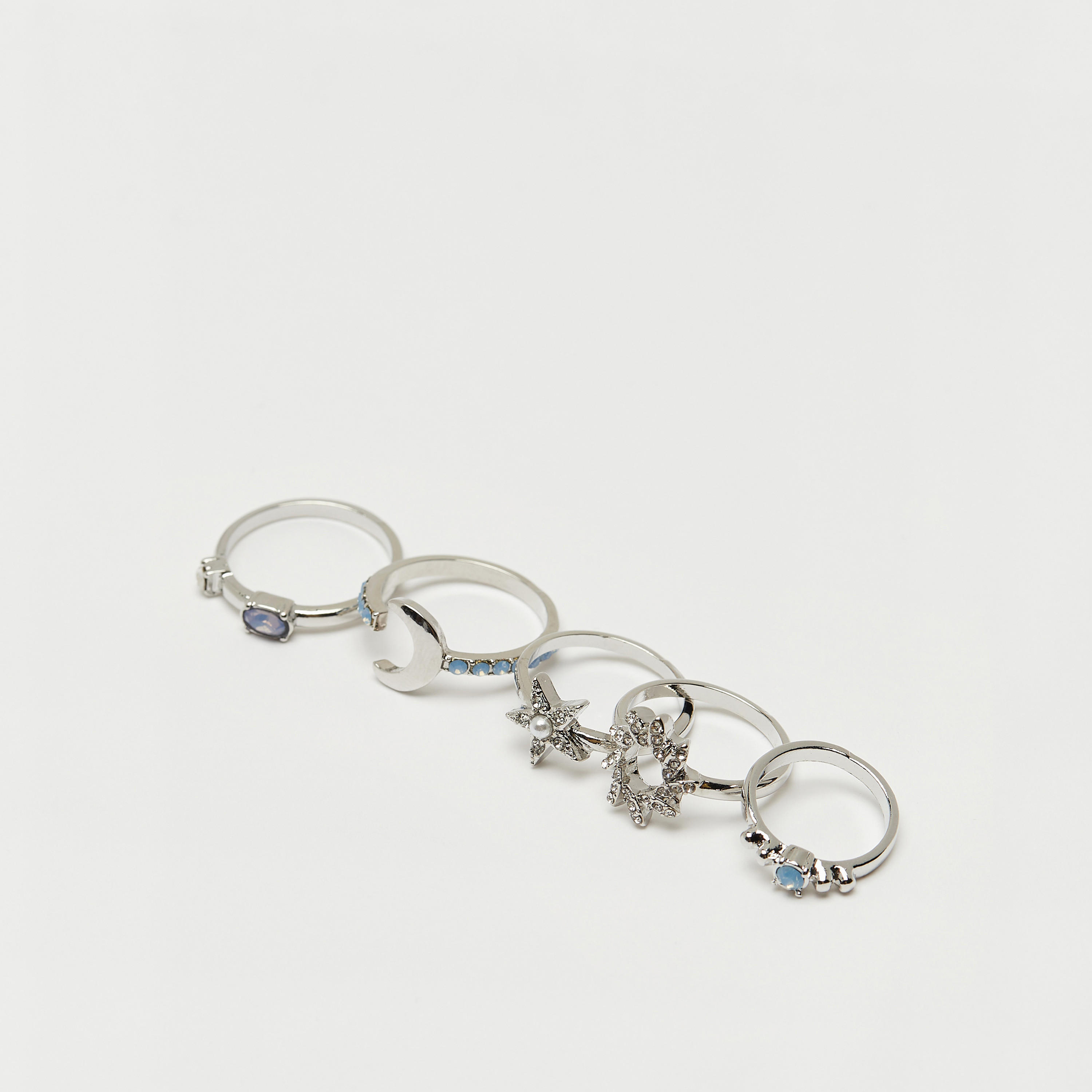 طقم خواتم بارزة الملمس 5 قطع من جلوو-women-watchesandjewellery-jewellery-rings-image-3
