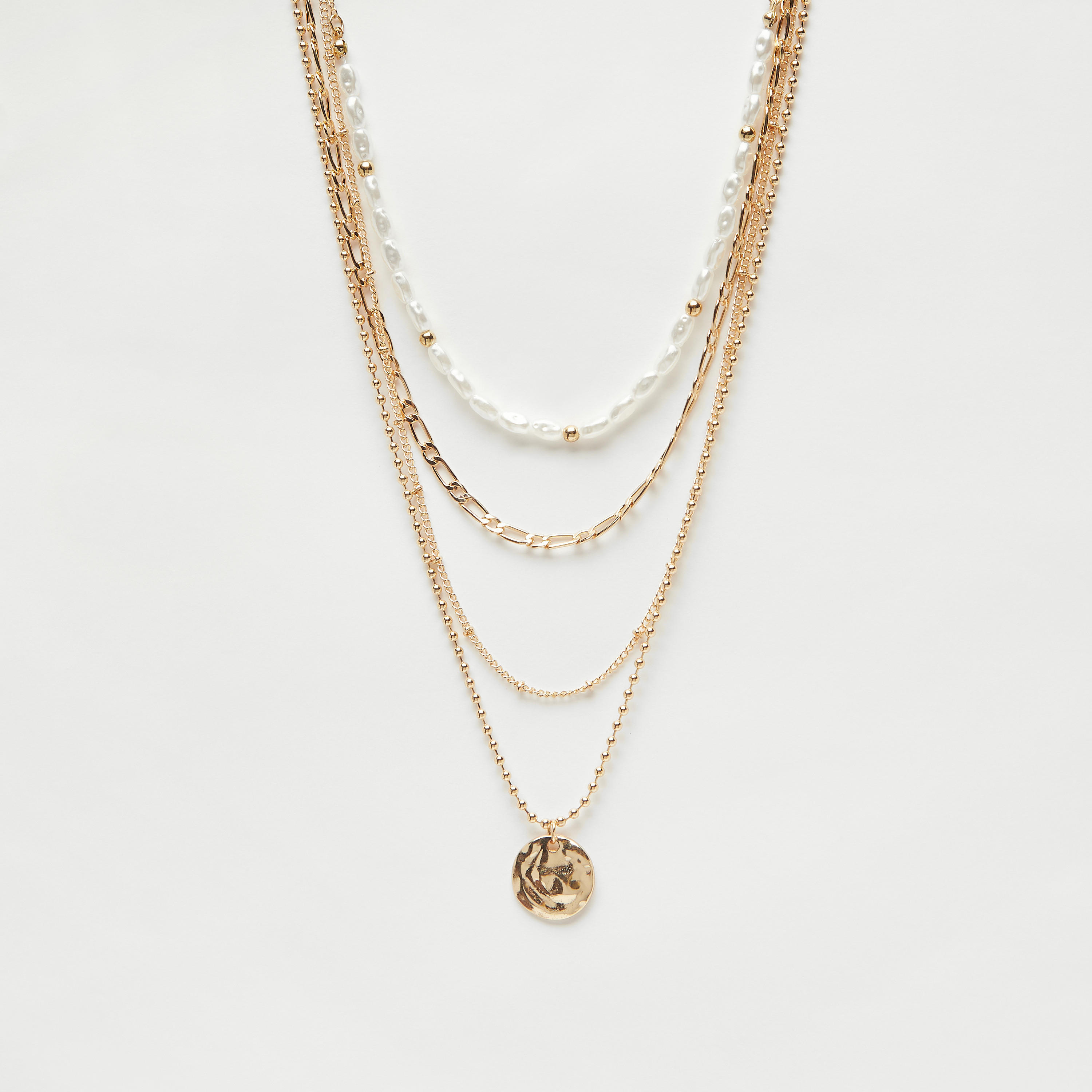 قلادة متعددة الطبقات بدلاية مزينة ومشبك إغلاق من جلو-women-watchesandjewellery-jewellery-necklacesandpendants-image-1