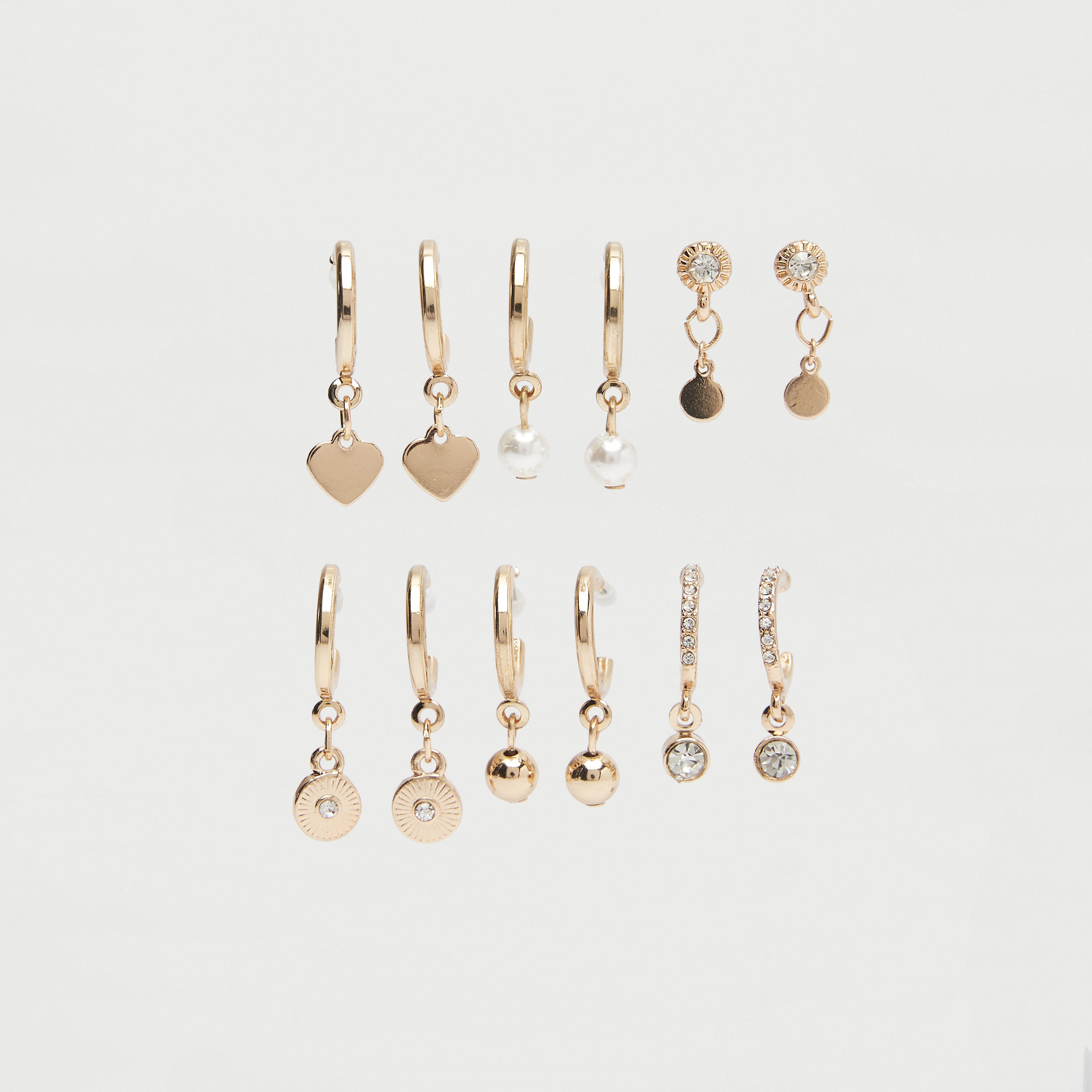أقراط مزيّن بمكبس إغلاق من جلوو - طقم 6 أزواج-women-watchesandjewellery-jewellery-earrings-image-1