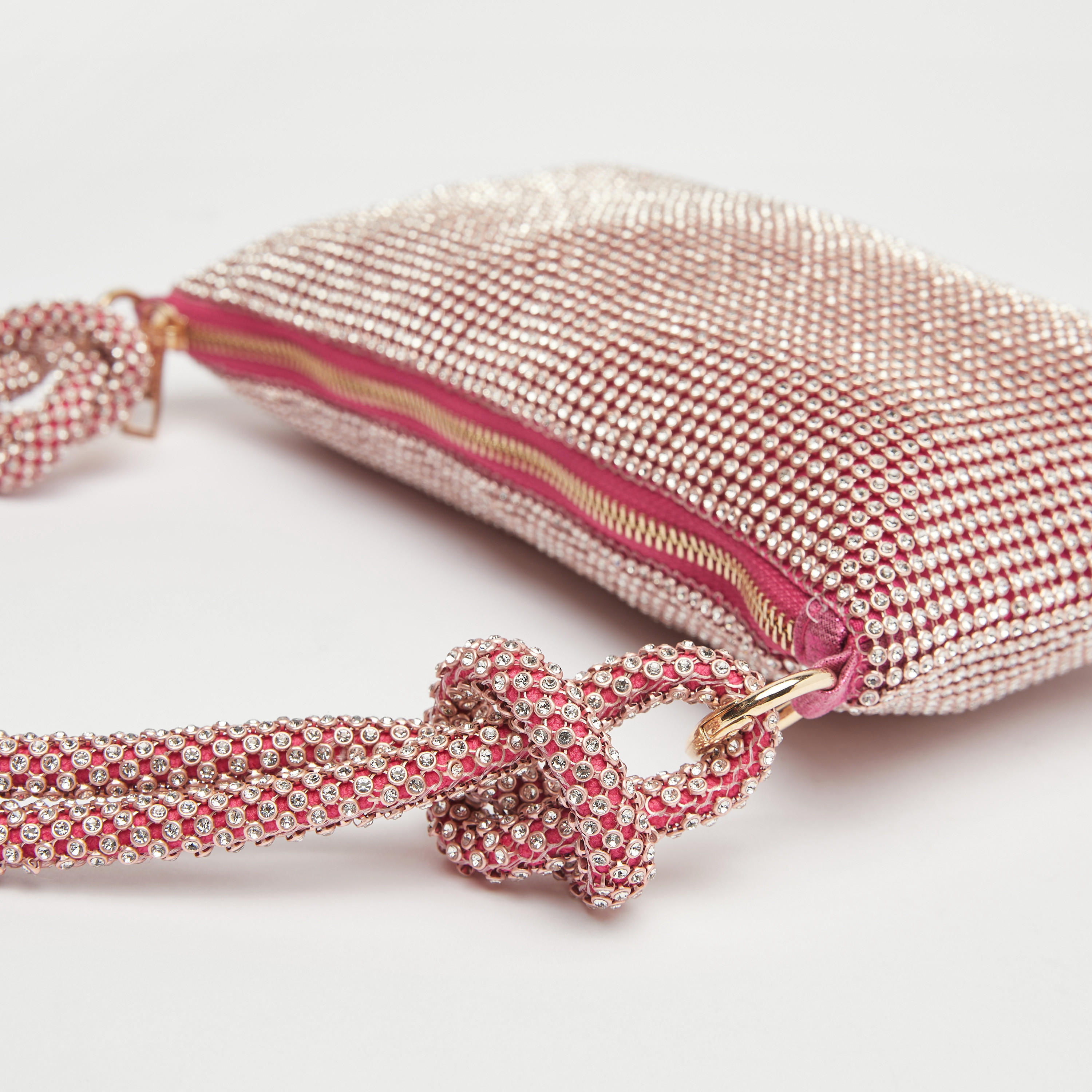 Embellished Shoulder Bag with Knoted Strap and Zip Closure-women-bagsandwallets-handbags-image-4