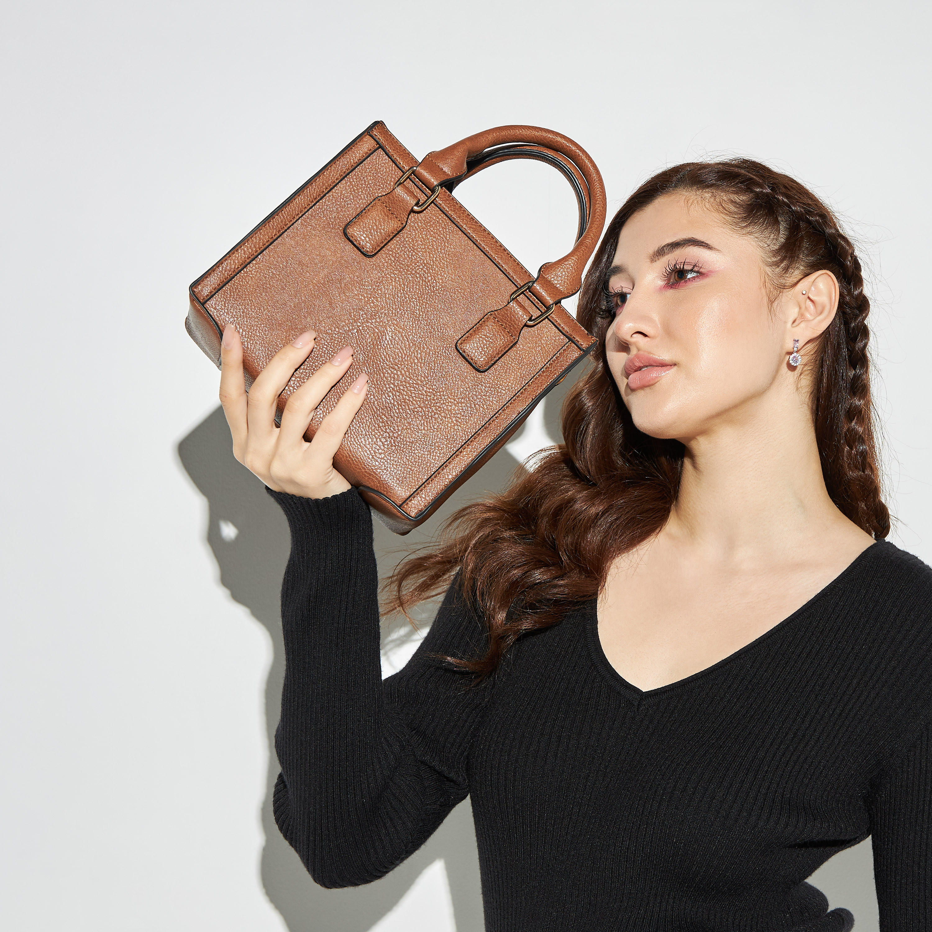 شنطة توتي سادة بحزام قابل للفصل ومقبض مزدوج-women-bagsandwallets-handbags-image-4