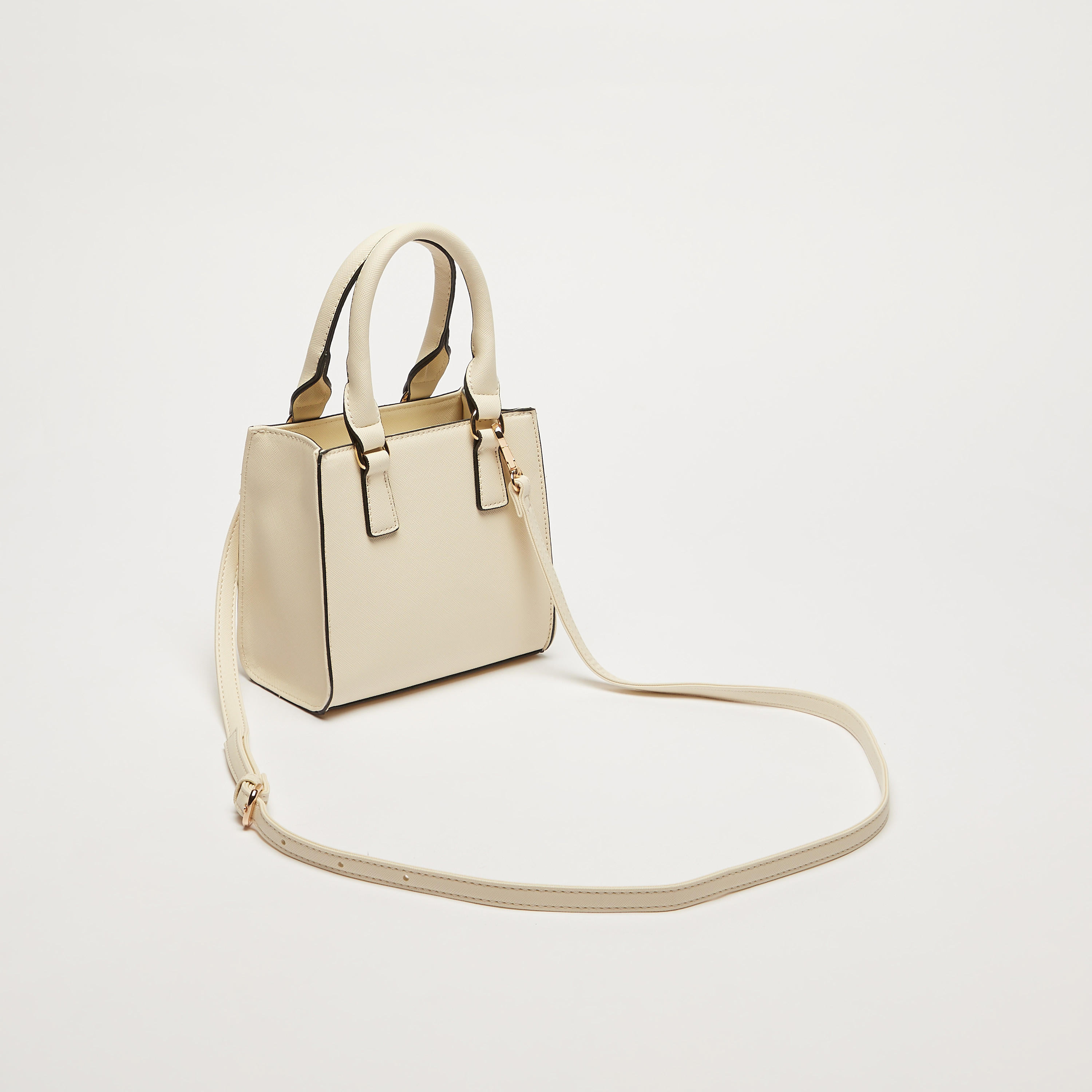 شنطة توتي سادة بسحّاب إغلاق وحزام قابل للفصل-women-bagsandwallets-handbags-image-1