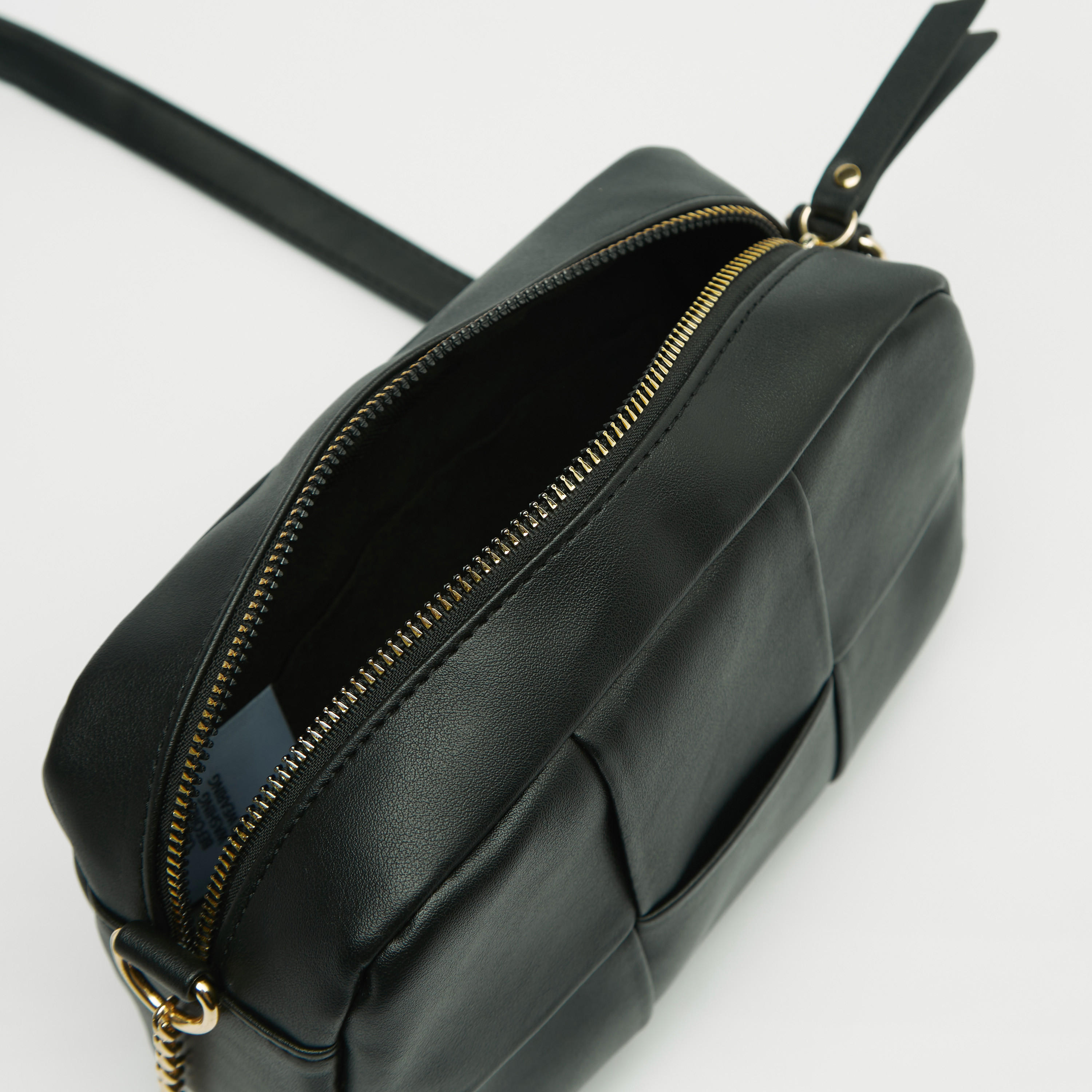 Solid Crossbody Bag with Chain Accented Strap and Zip Closure-women-bagsandwallets-handbags-image-5