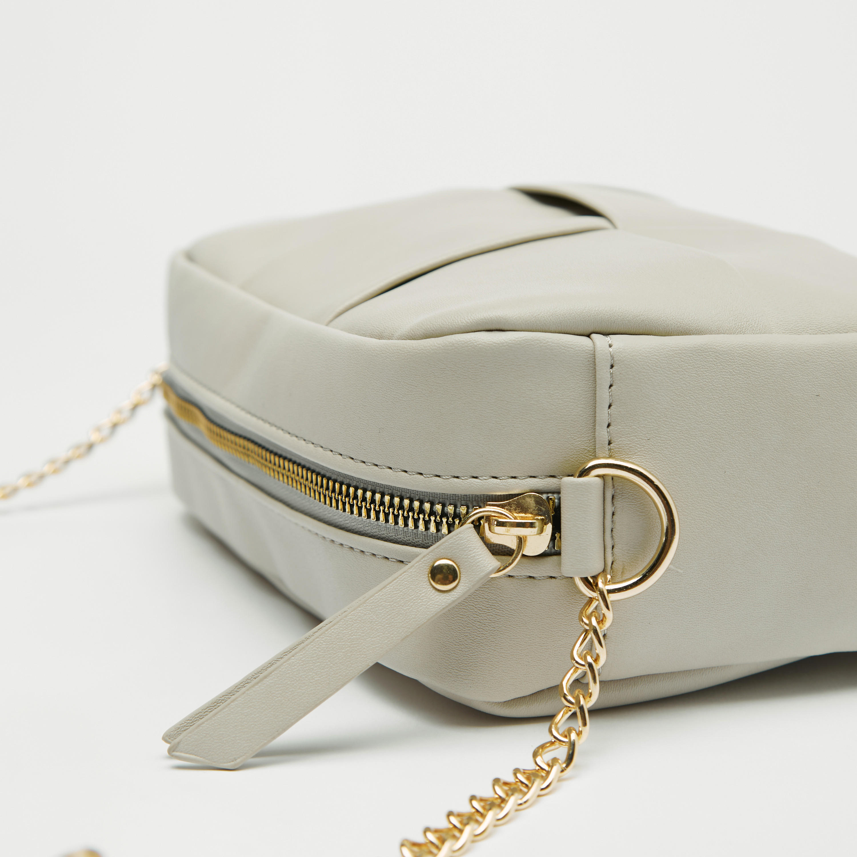 Solid Crossbody Bag with Chain Accented Strap and Zip Closure-women-bagsandwallets-handbags-image-3