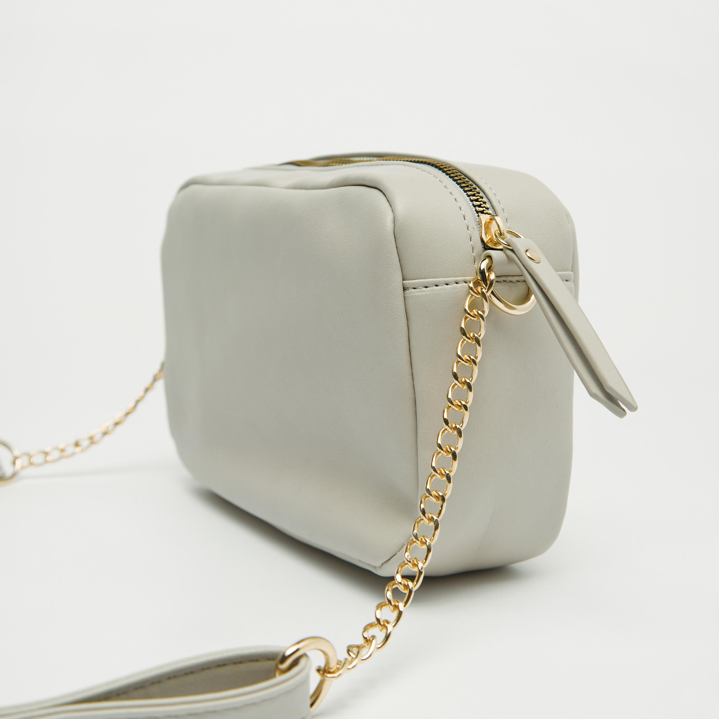 Solid Crossbody Bag with Chain Accented Strap and Zip Closure-women-bagsandwallets-handbags-image-4
