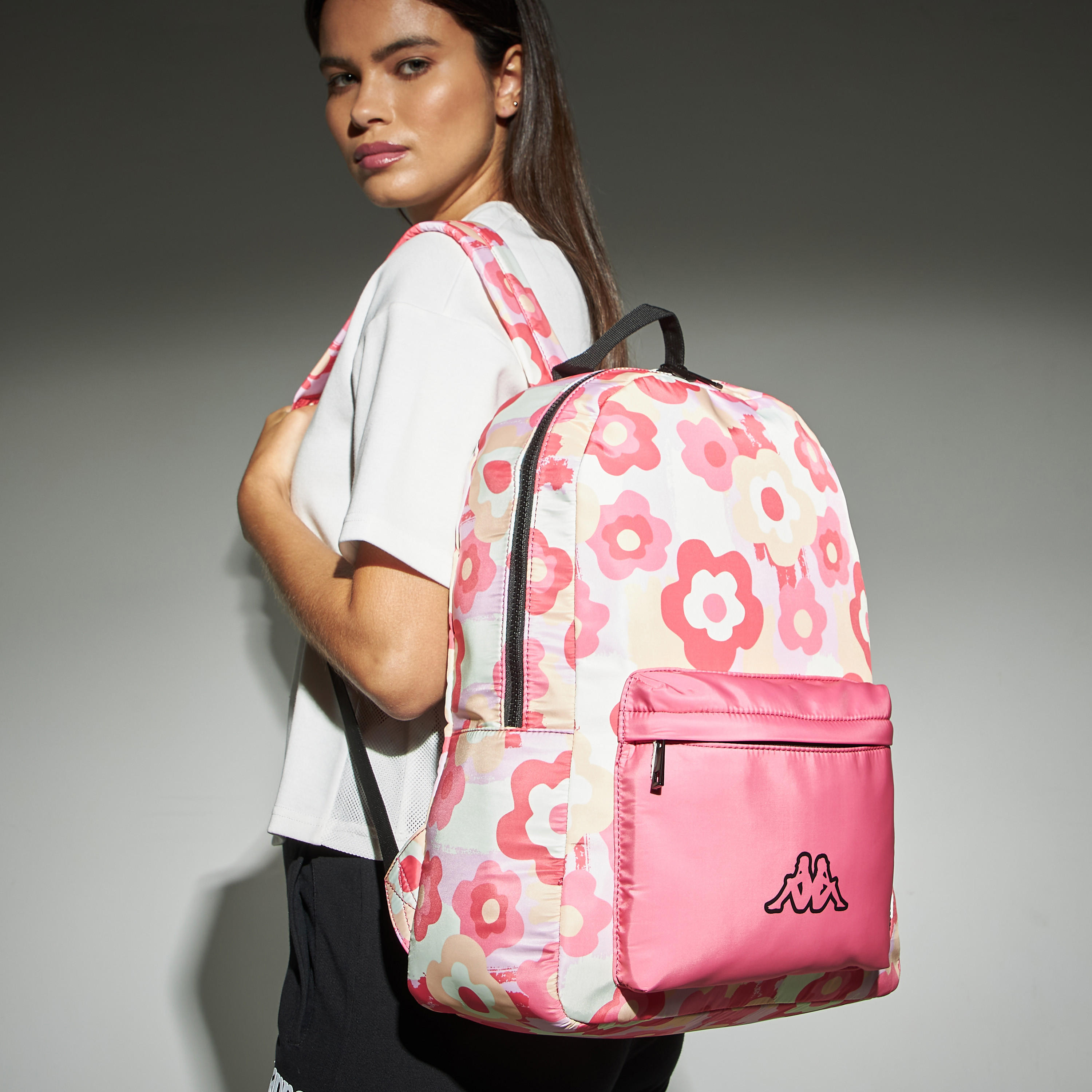 Kappa All-Over Floral Print Backpack with Adjustable Shoulder Straps-women-clothing-sportswearandactivewear-accessories-image-2