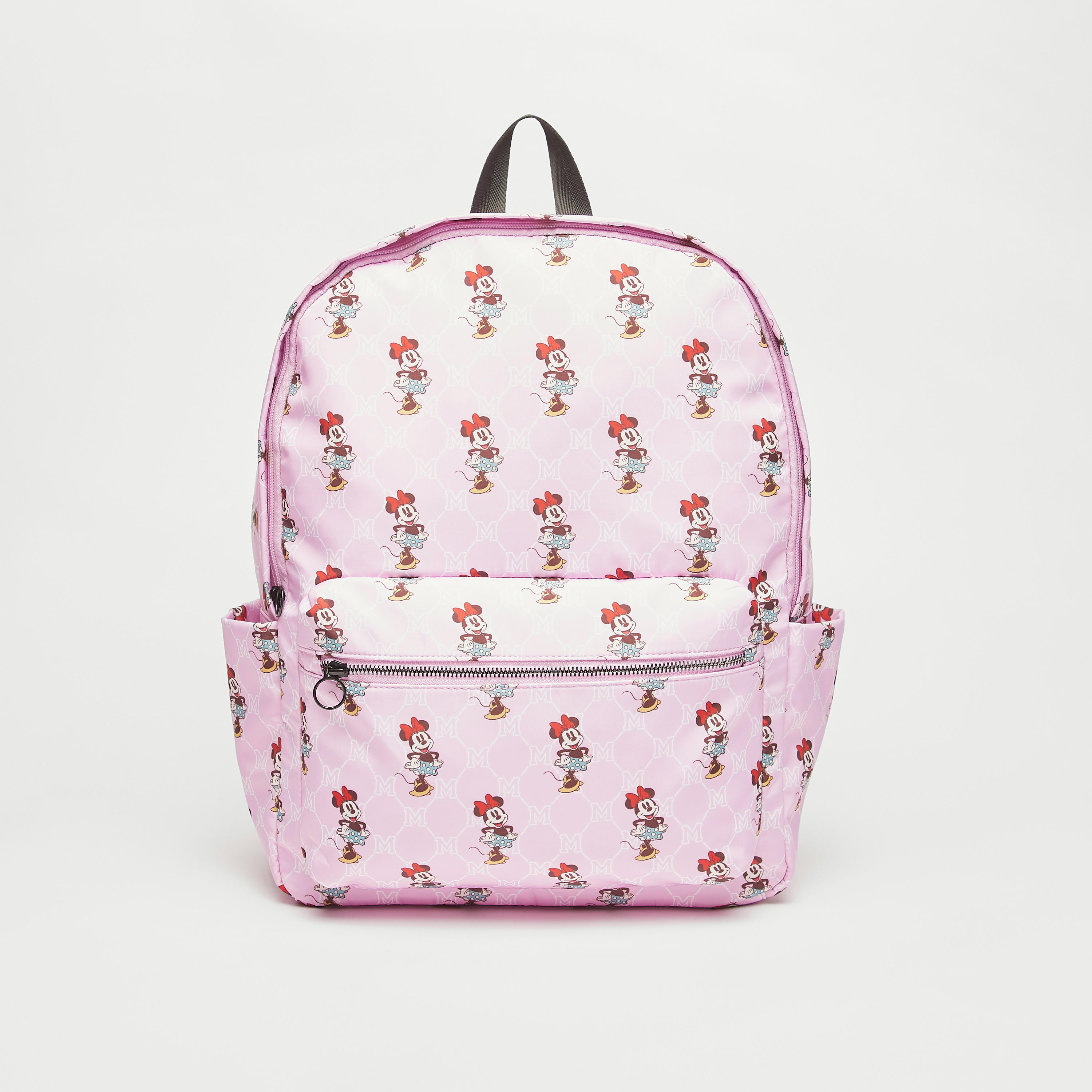 All-Over Minnie Mouse Print Backpack with Front Pocket and Zipper Closure-women-bagsandwallets-backpacks-image-1