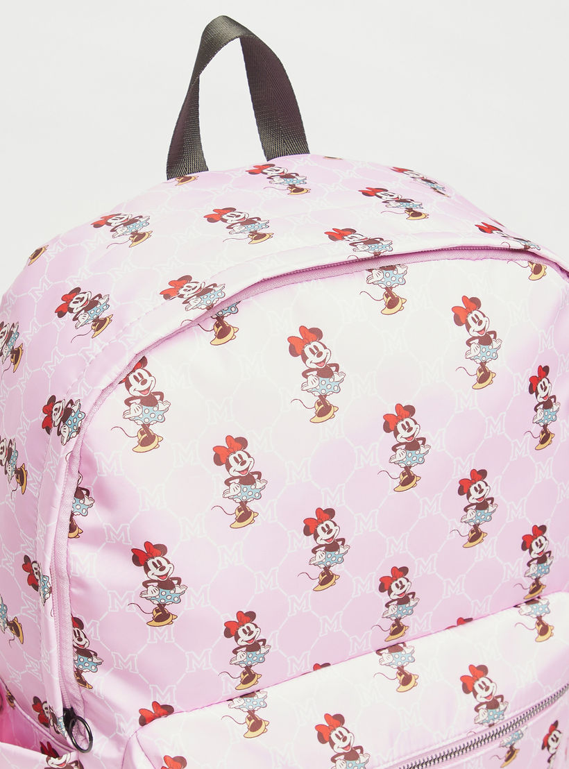 All-Over Minnie Mouse Print Backpack with Front Pocket and Zipper Closure-women-bagsandwallets-backpacks-image-4