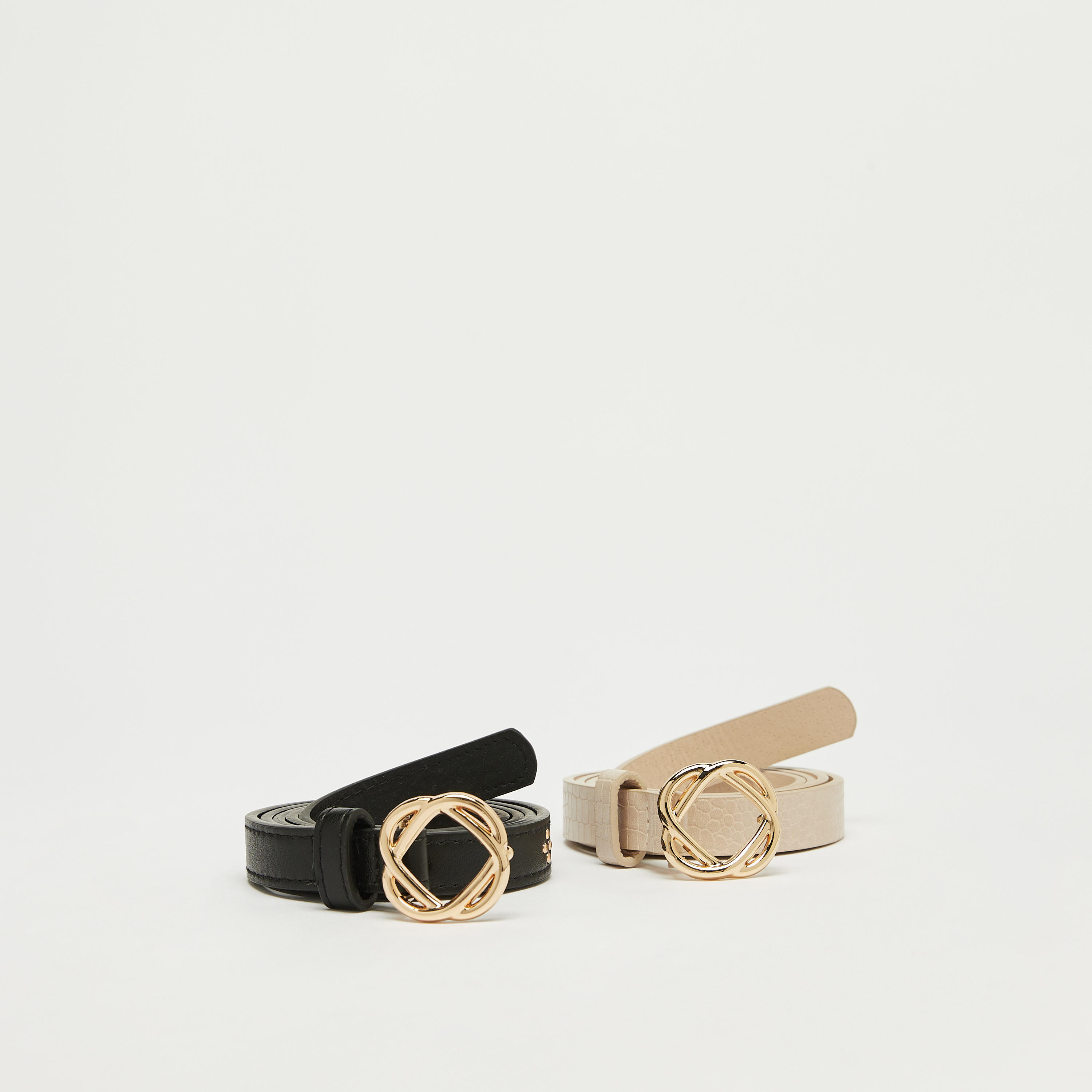 أحزمة متنوعة بإبزيم بدبوس - طقم من قطعتين-women-clothingaccessories-belts-image-1