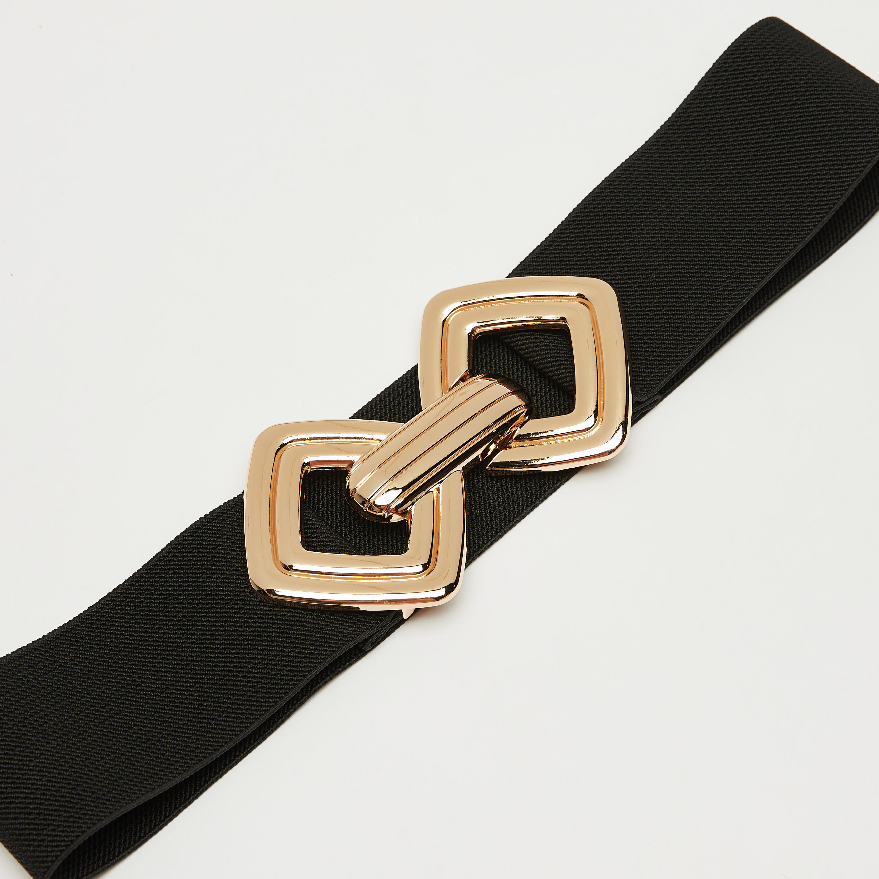 Elasticated Belt with Metallic Buckle Closure-women-clothingaccessories-belts-image-3