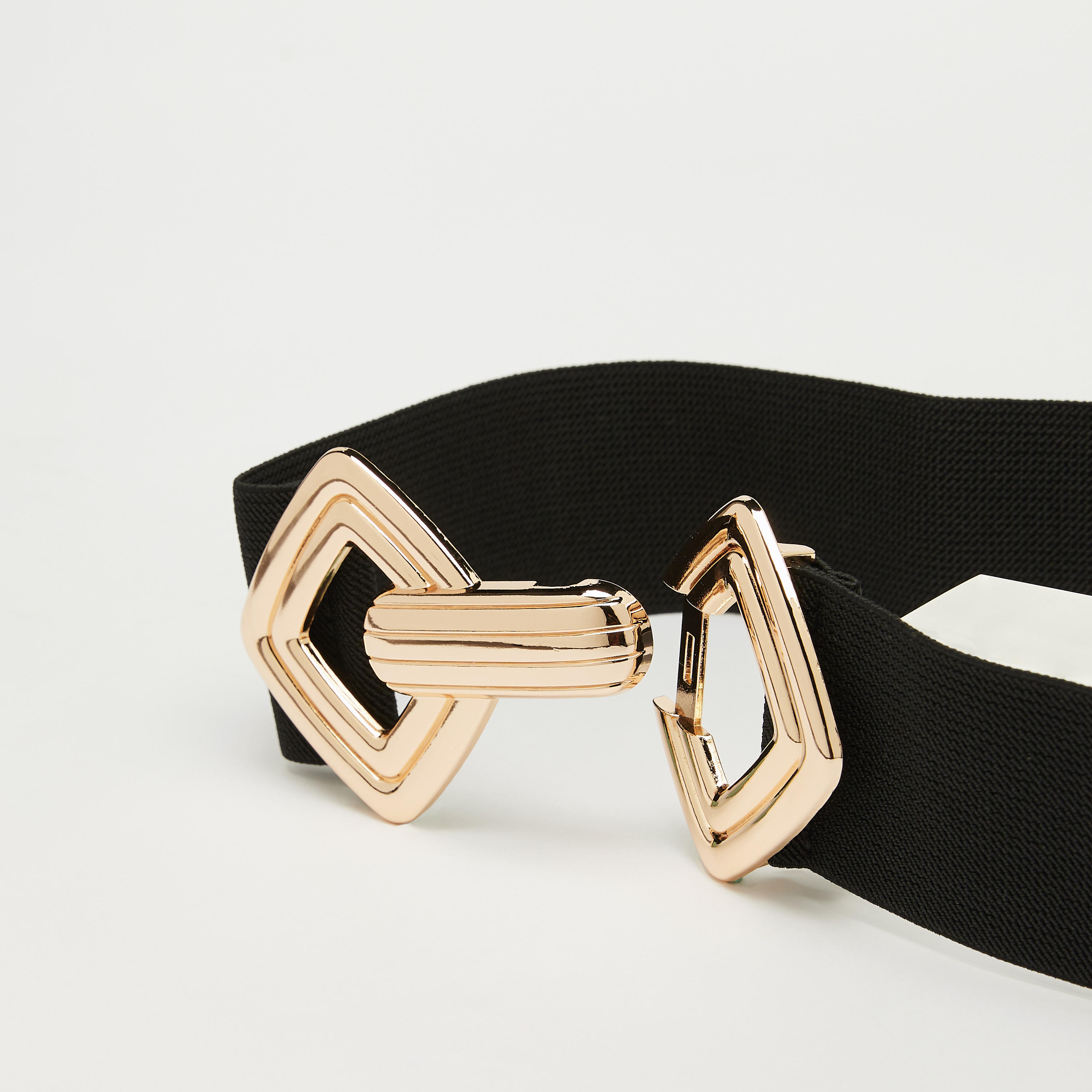 Elasticated Belt with Metallic Buckle Closure-women-clothingaccessories-belts-image-4
