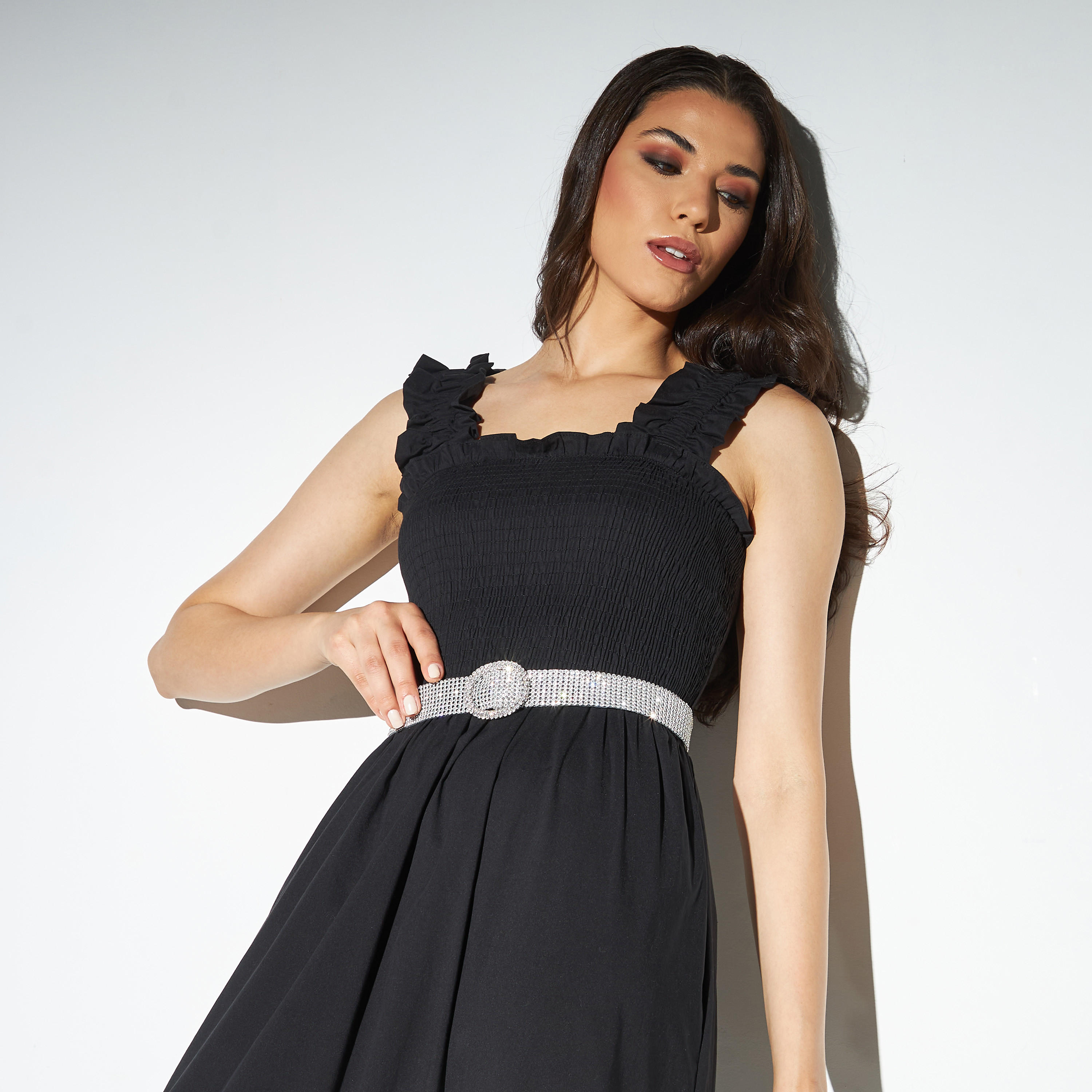 Embellished Metallic Belt with Ring Buckle Closure-women-clothingaccessories-belts-image-2