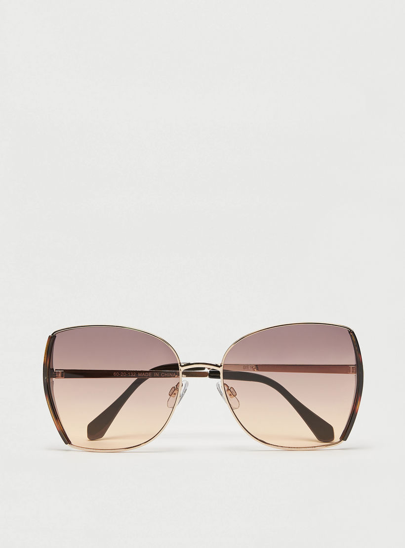 نظّارة شمسيّة بإطار كامل وعدسات ملوّنة ووسادات أنف-women-sunglasses-image-1