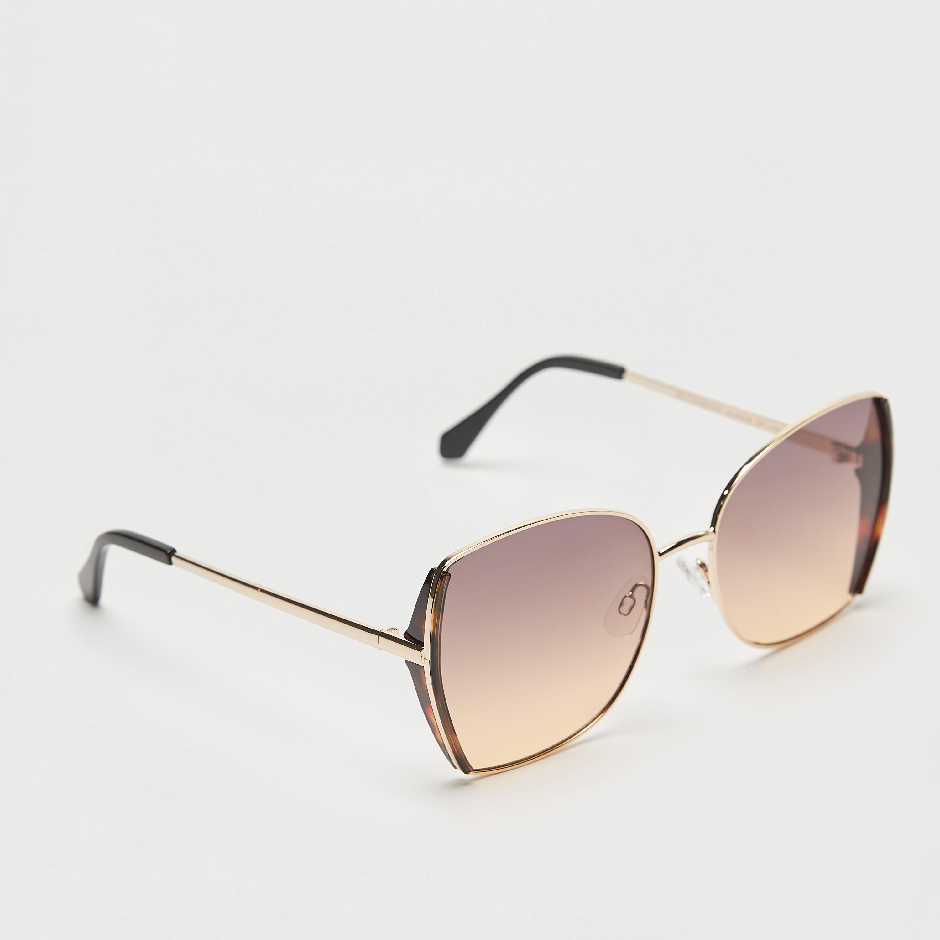 نظّارة شمسيّة بإطار كامل وعدسات ملوّنة ووسادات أنف-women-sunglasses-image-4