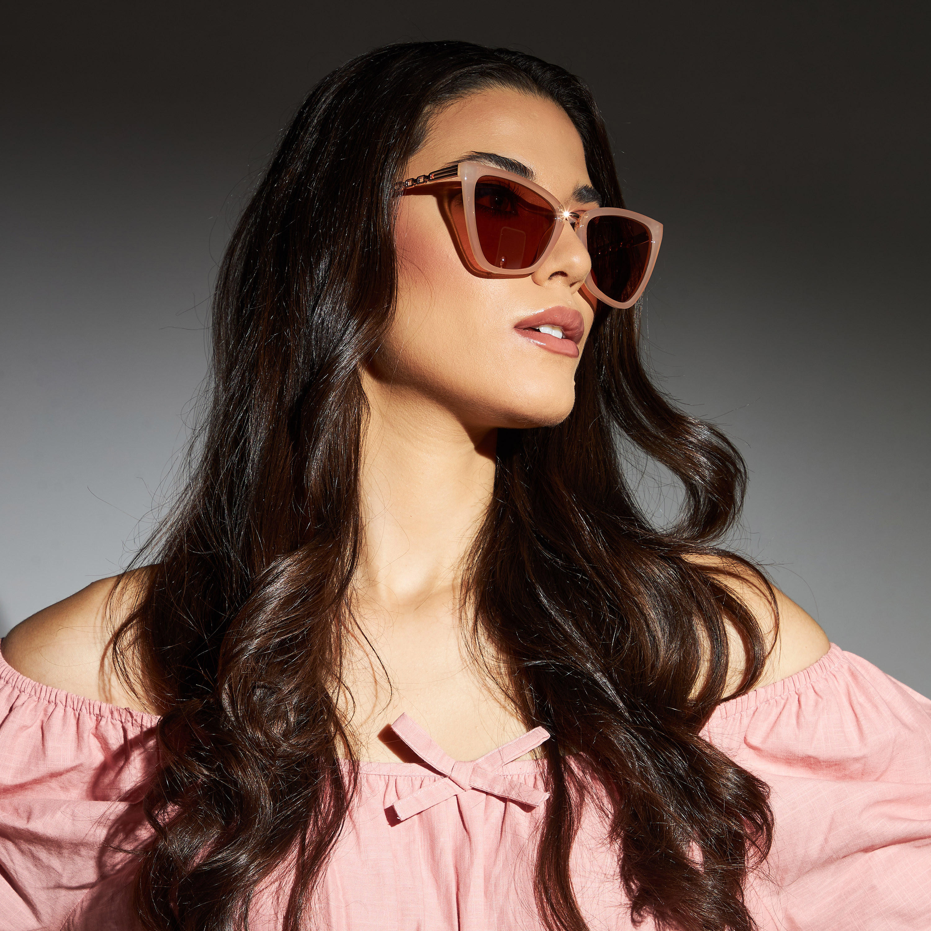 نظارة شمسية بإطار قطة وعدسات ملونة وإطار كامل ووسادات أنف-women-sunglasses-image-2